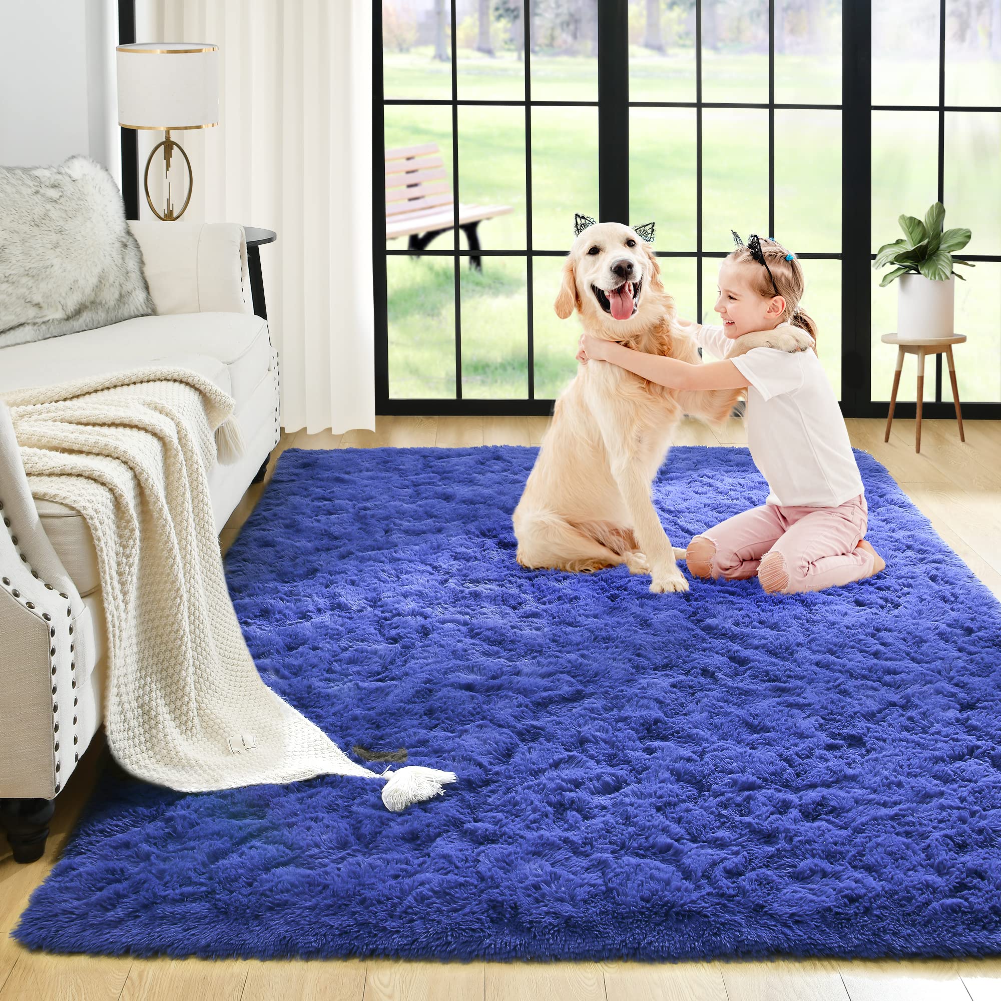 Fluffy Area Rugs Shag Throw Floor Carpet, Soft Shaggy Bedside Non-Slip Plush Rug Home Decor Aesthetic
