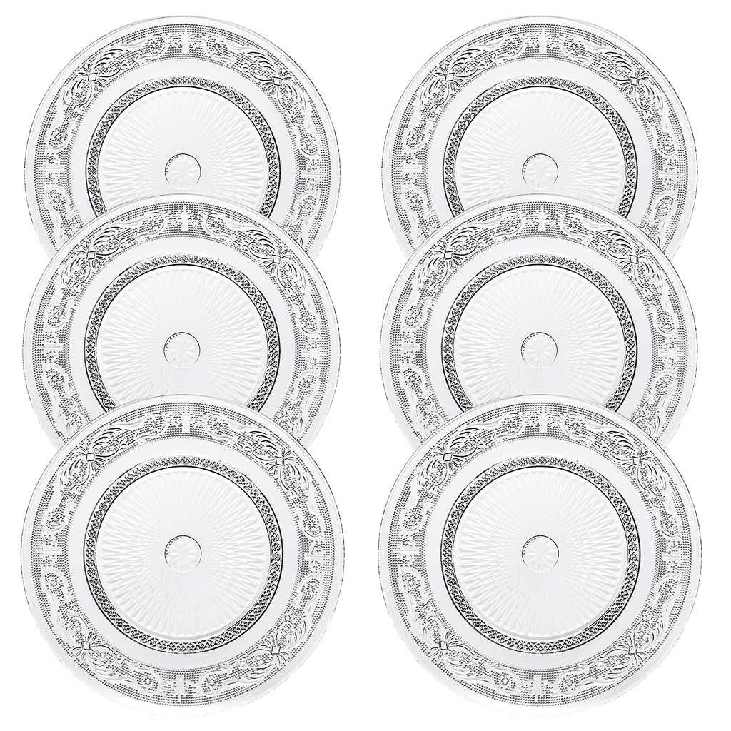 Glass Colored Plates | Set of 6 Plate | Natural Colors 10.6" Dinner & Charger Plate - Server, Charger, Dinner Server, Appetizer, Snack, Fruit, Side Serveware