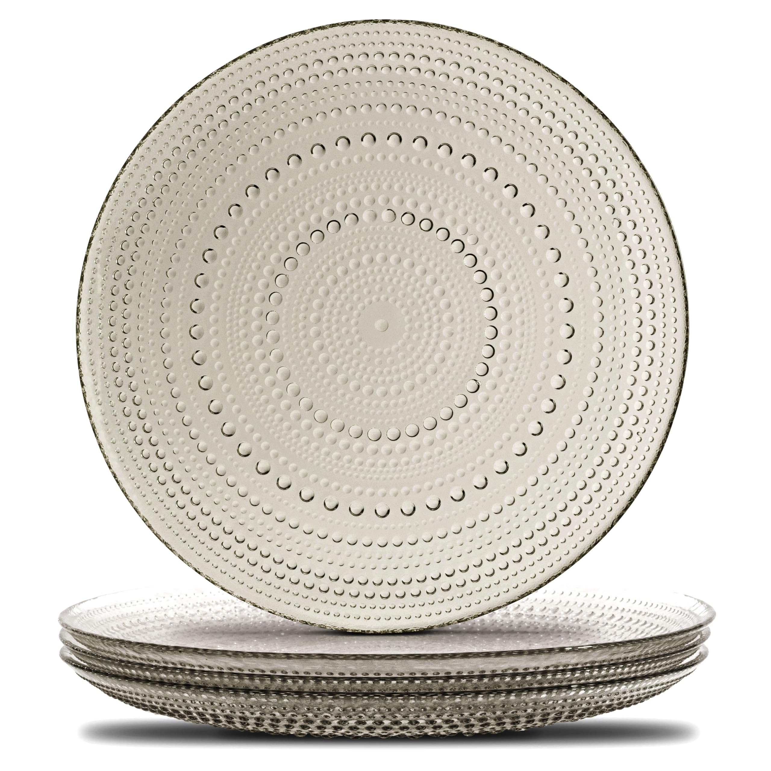 Vintage Glass Plates Set of 4 Plates 10.5in