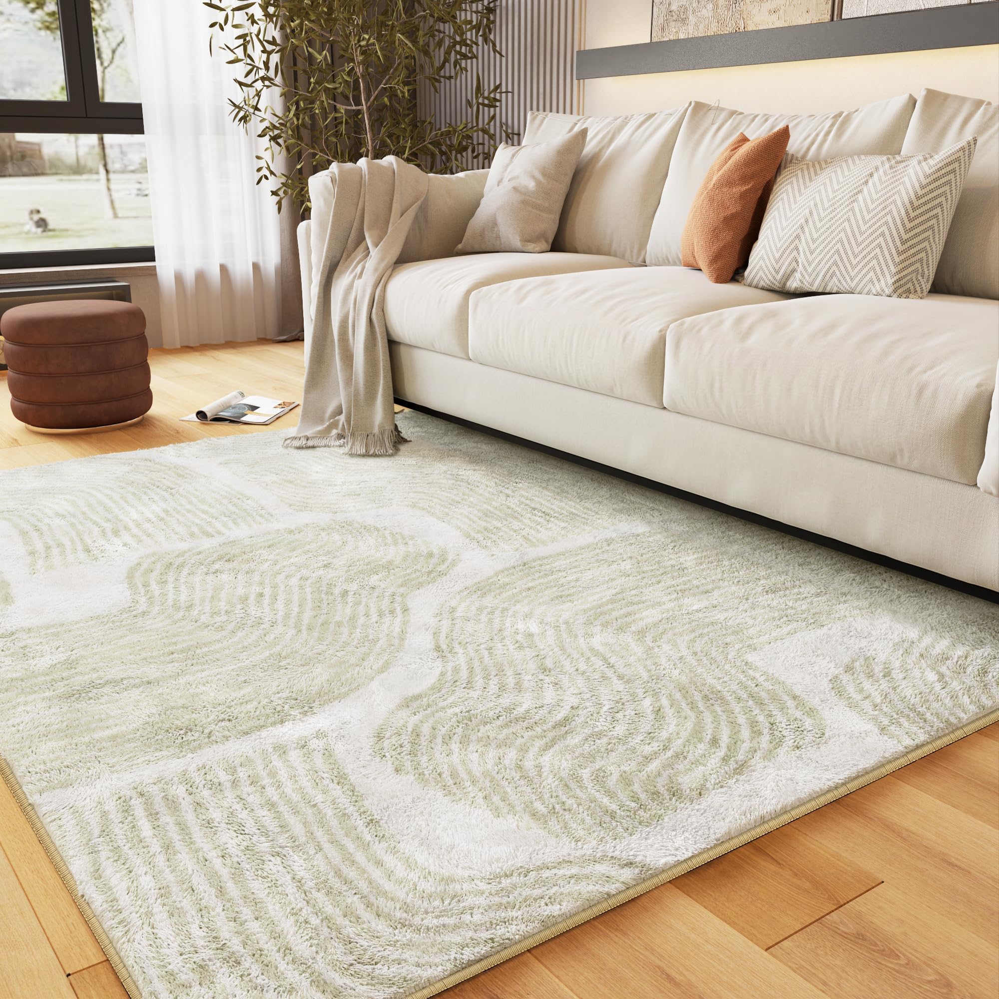 Zen Garden Area Rug - Ultra Soft Area Rug, Non Slip, Stain Resistant Living Room Rug, Washable Area Rugs for Living Room, Rugs for Bedroom