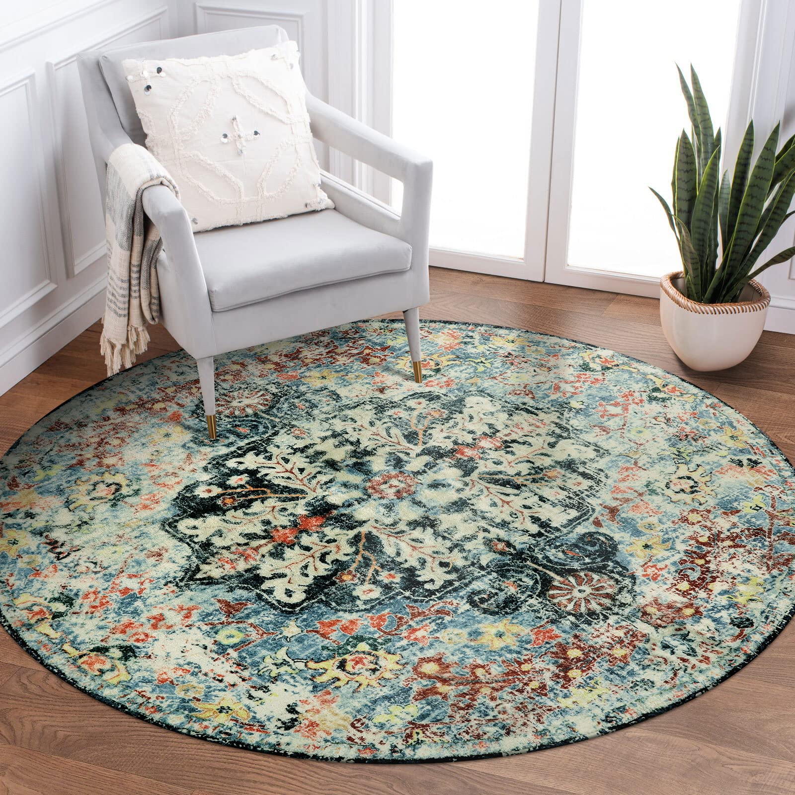 Floral Bohemian Medallion Area Rugs