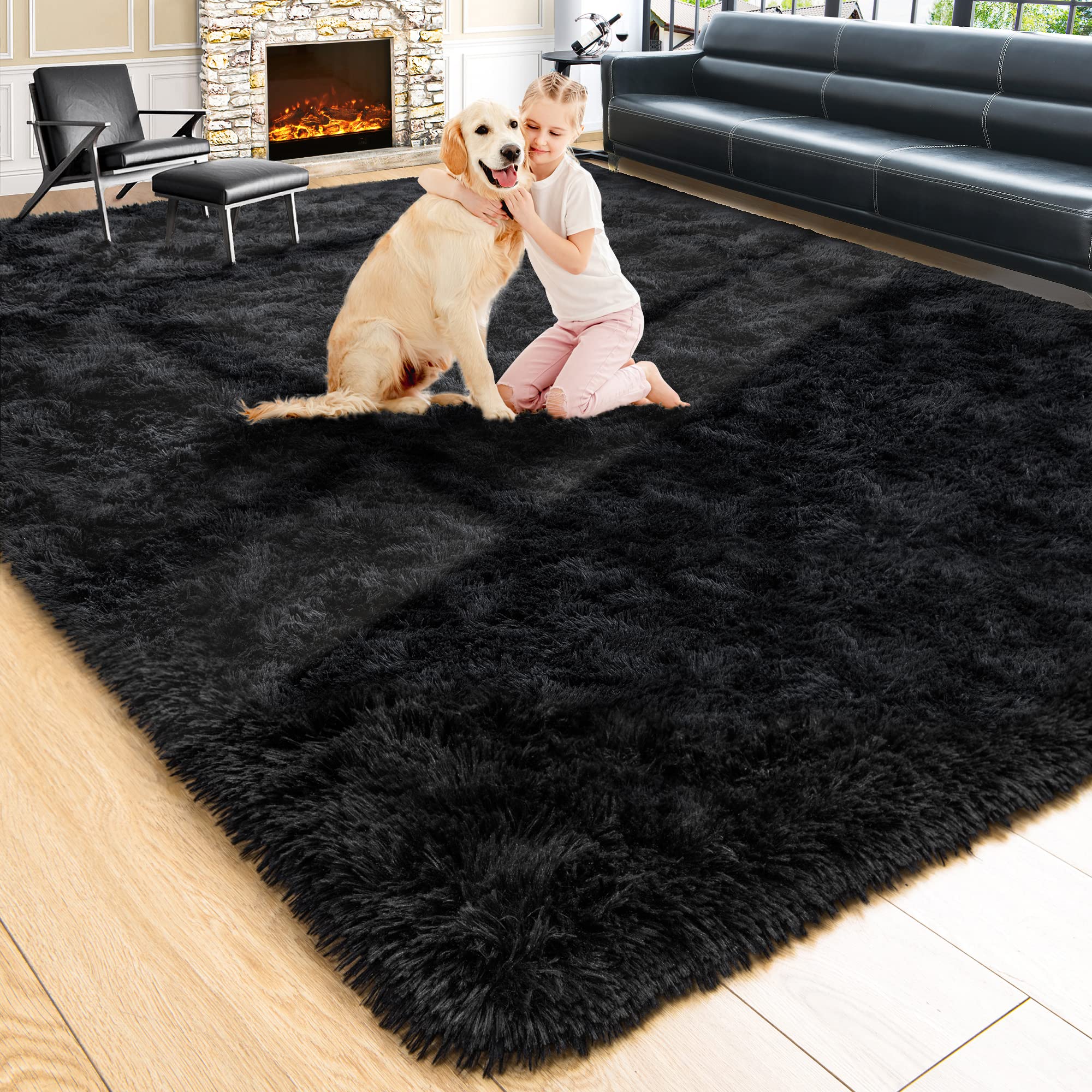 Fluffy Area Rugs Shag Throw Floor Carpet, Soft Shaggy Bedside Non-Slip Plush Rug Home Decor Aesthetic