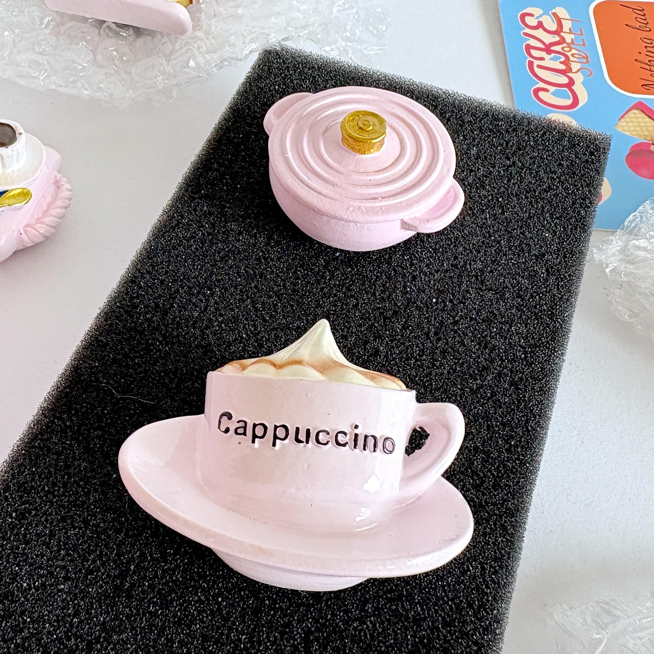 Cute Pink Aesthetics Kitchen Refrigerator Magnets â€?Strong Magnetic Hand-Painted Decor, Eco-Resin Magnets for Fridge