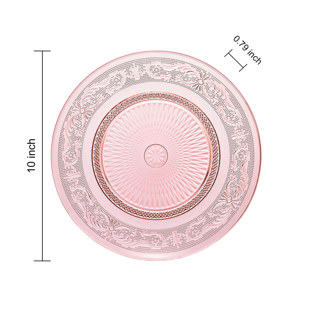 Glass Colored Plates | Set of 6 Plate | Natural Colors 10.6" Dinner & Charger Plate - Server, Charger, Dinner Server, Appetizer, Snack, Fruit, Side Serveware