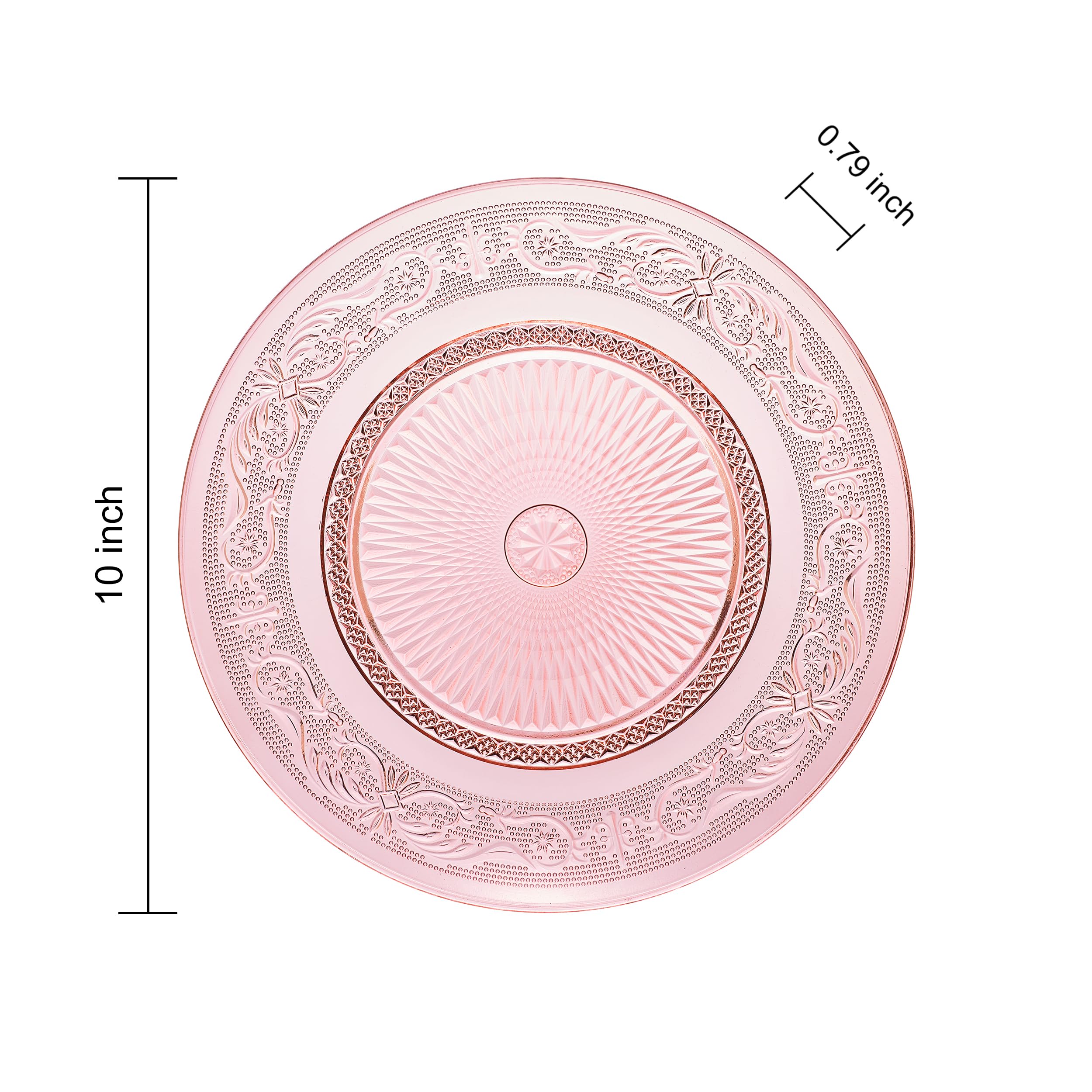 Glass Colored Plates | Set of 6 Plate | Natural Colors 10.6" Dinner & Charger Plate - Server, Charger, Dinner Server, Appetizer, Snack, Fruit, Side Serveware