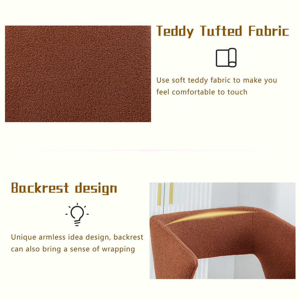 Modern Bouclé Sherpa Accent Chair â€?Comfy Tufted Lamb Fabric Armed Leisure Chair for Reading, Bedroom, Office, and Living Room