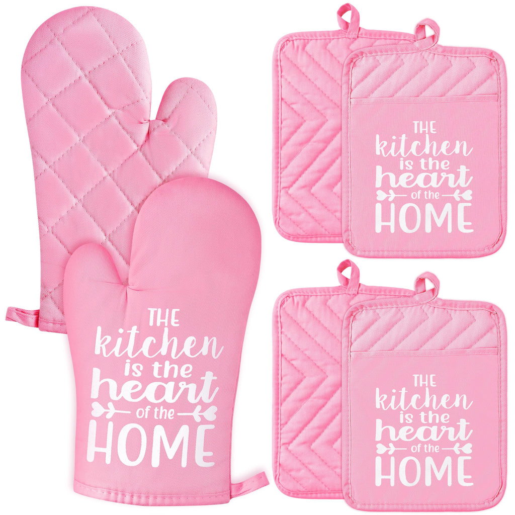 The Heart of The Home Heat Resistant Hot Pad Machine Washable Gloves with Hanging Loop Pocket