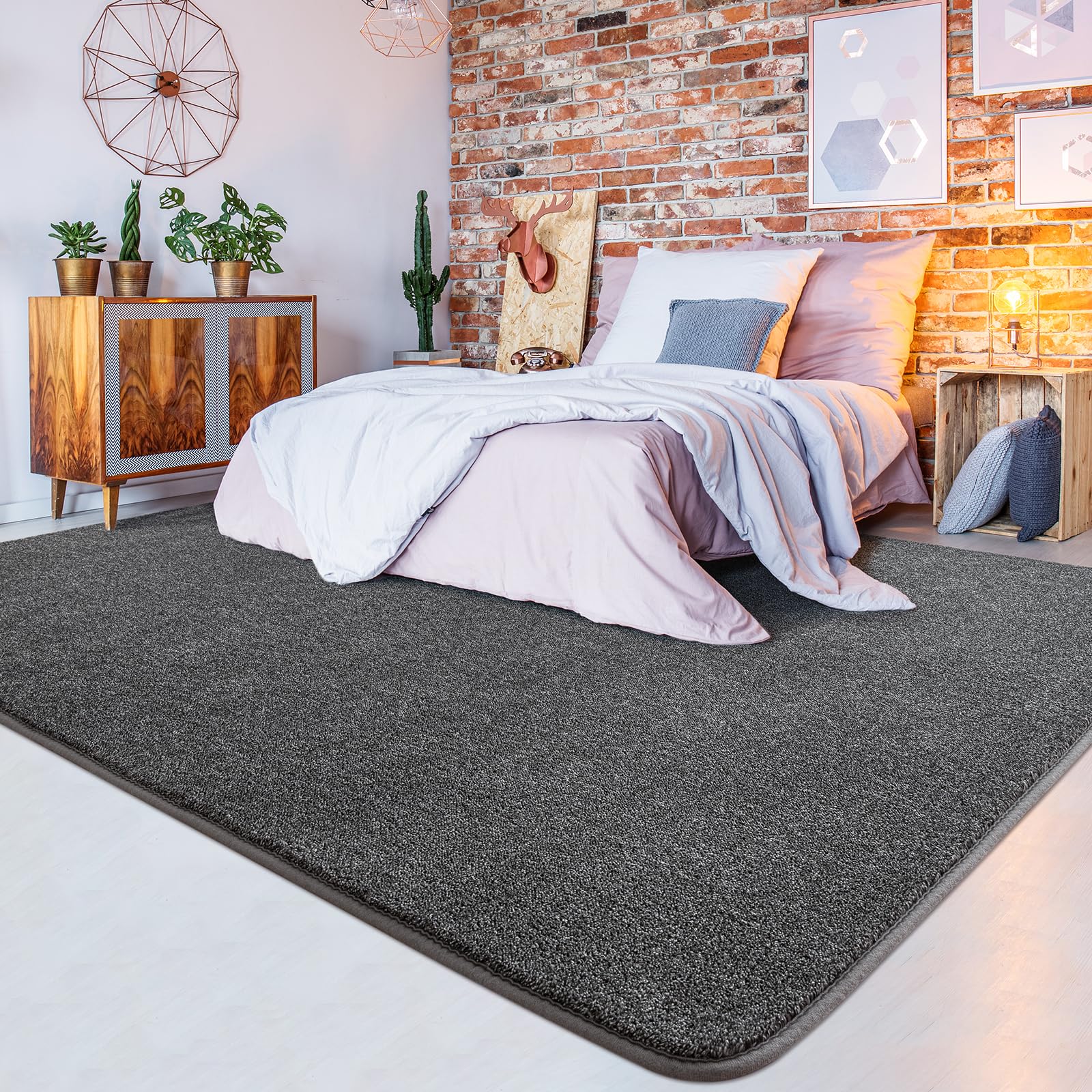 Shag Rugs with Memory Foam for Living Room Dorm, Machine Washable Carpet