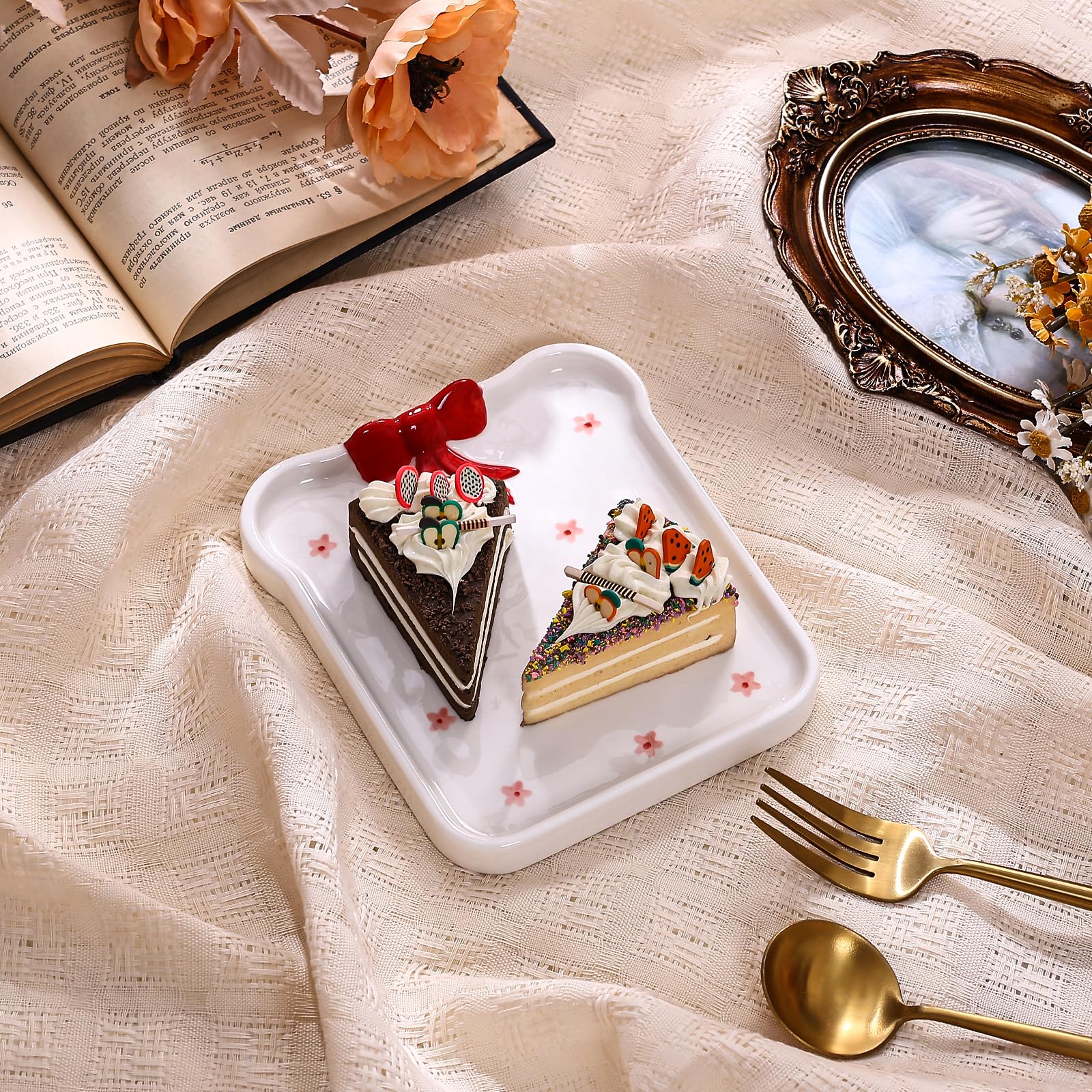 Cute Bow Ceramic Dessert Plates, Dinner Plate