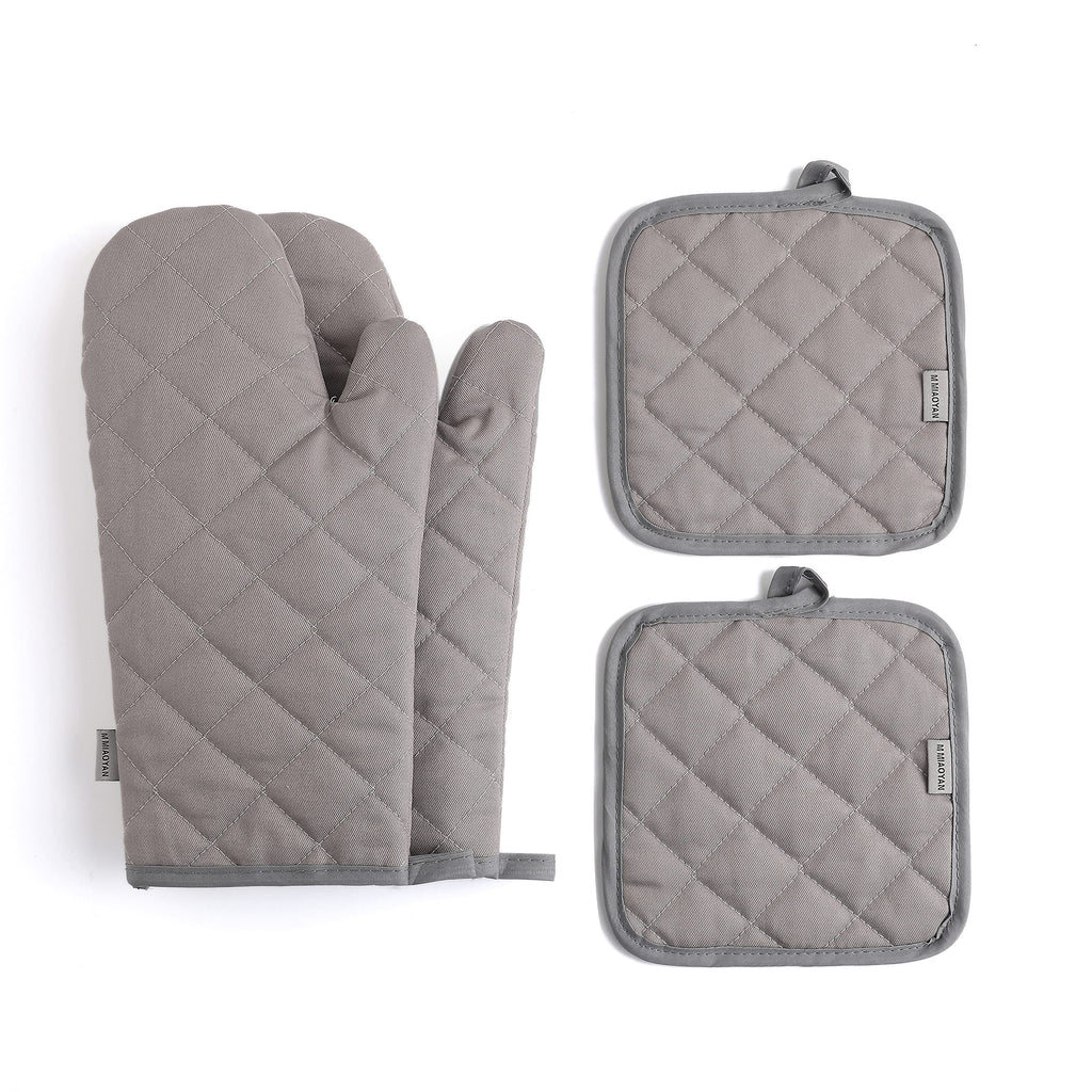 Oven Mitts and Pot Holders 4 pcs Set,High Heat Resistant 500 Degree Extra Thicken