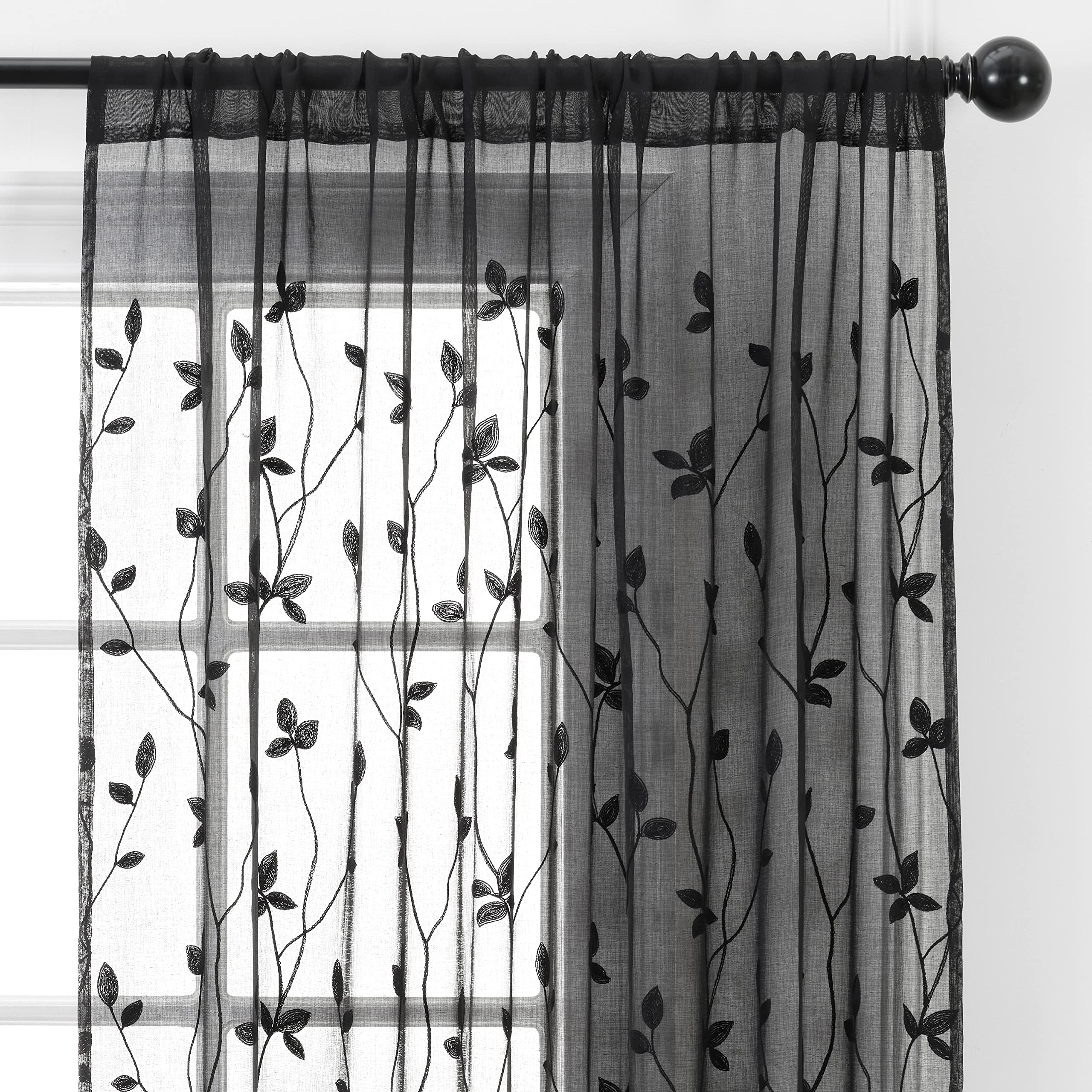Embroidered Vine Curtains - Sheer Curtains
