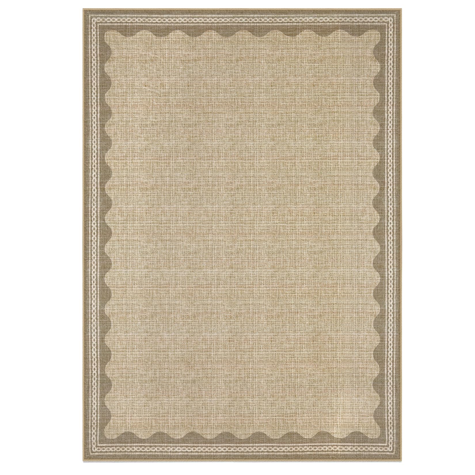 Scalloped Rug Soft Carpet