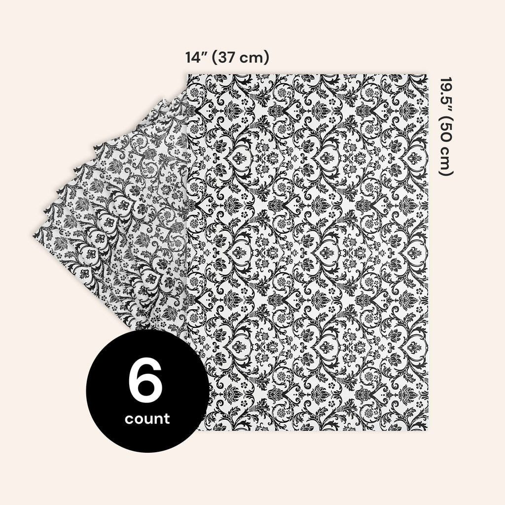 Scented Drawer Liners - Non-Adhesive Paper Sheets for Closet Shelves, Cabinet, Home Essentials & Dresser - 14 x 19.5 Inch Royal Damask Print Drawer Liner - Coquette Room Decor