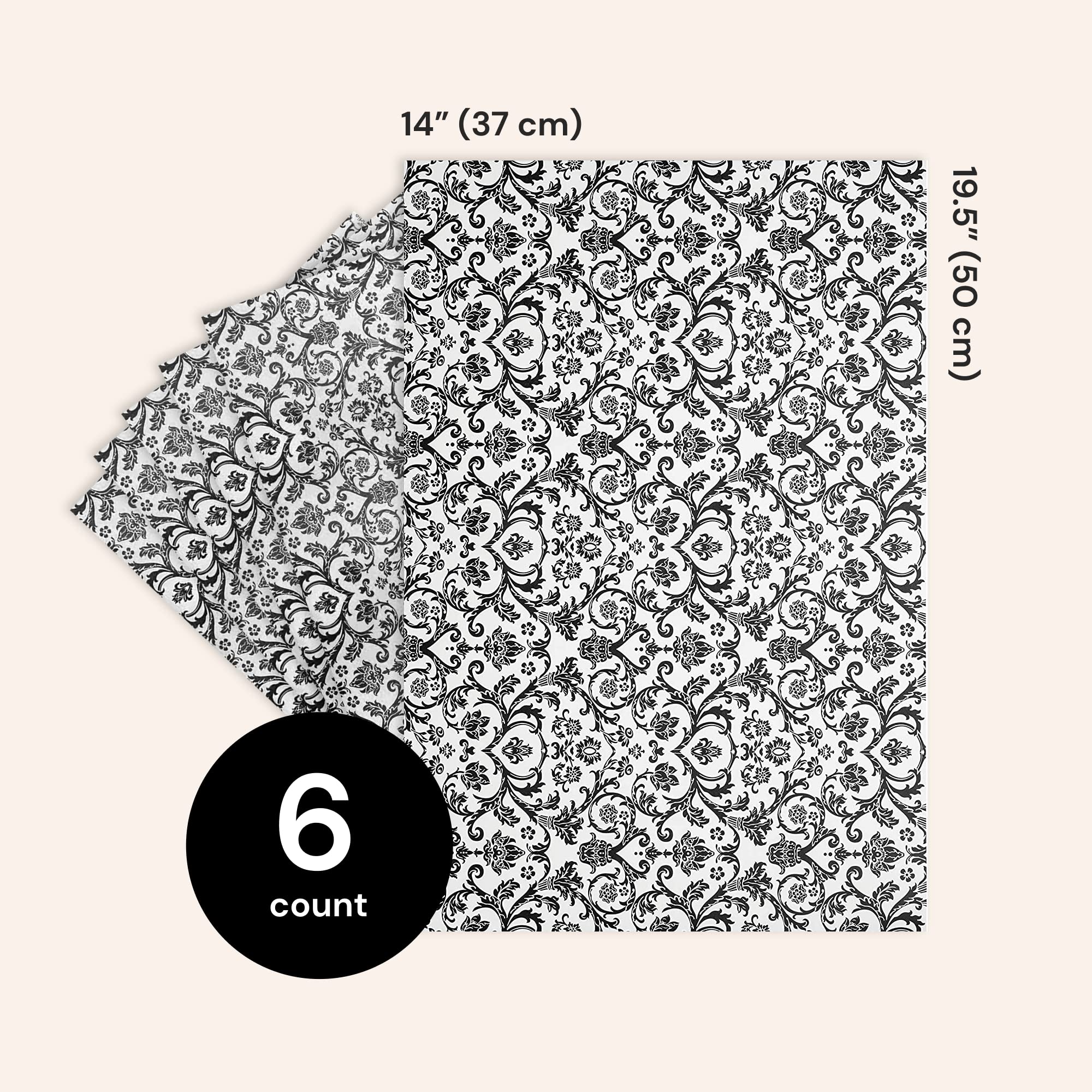 Scented Drawer Liners - Non-Adhesive Paper Sheets for Closet Shelves, Cabinet, Home Essentials & Dresser - 14 x 19.5 Inch Royal Damask Print Drawer Liner - Coquette Room Decor