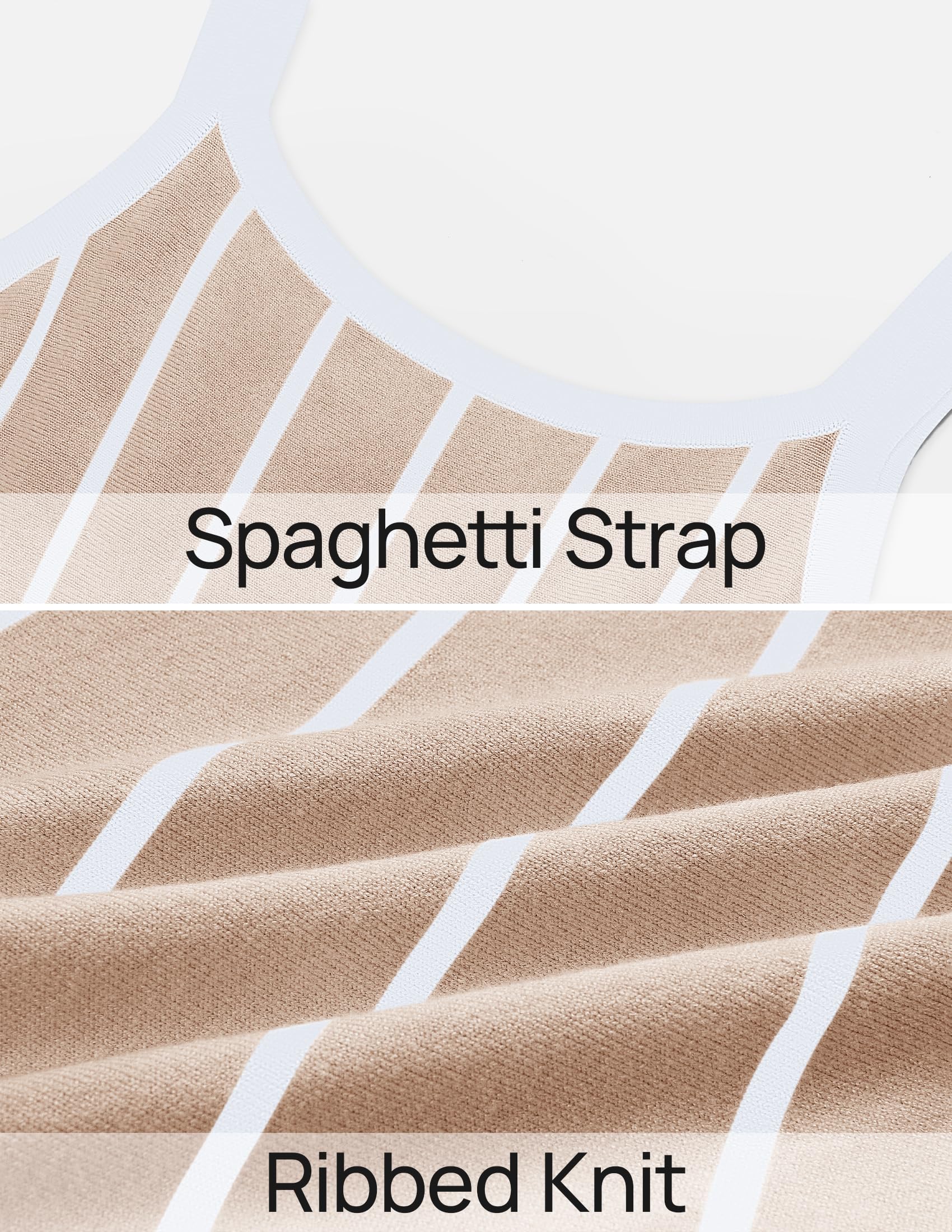 Wome's Summer Sleeveless Striped Midi Dress 2025 Knit Casual Elegant A Line Swing Long Dresses