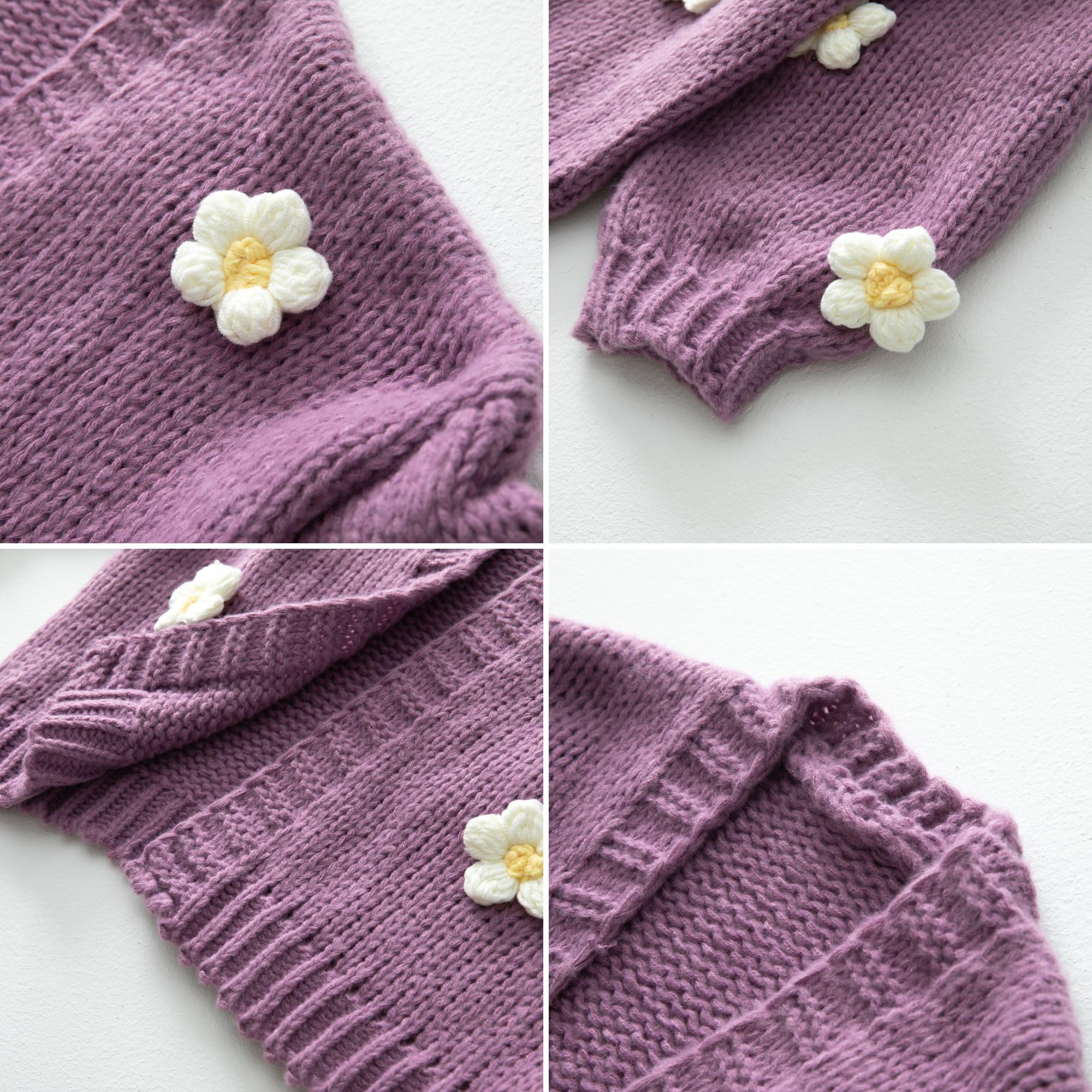 Women's Kawaii Strawberry Embroidered Cardigan Long Sleeve V Neck Chunky Knitted Cardigans