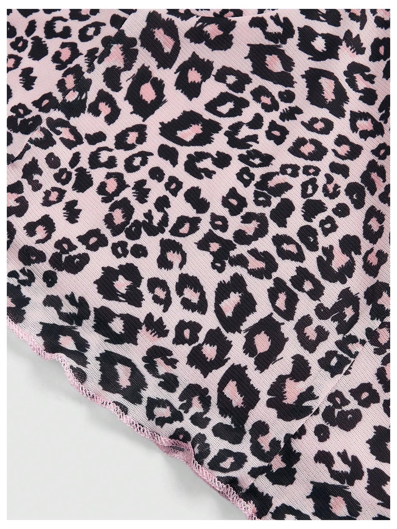 Women's Y2k Lace Trim Leopard Print Camisole Tops Sleeveless Spaghetti Strap Cheetah Crop Tank Top