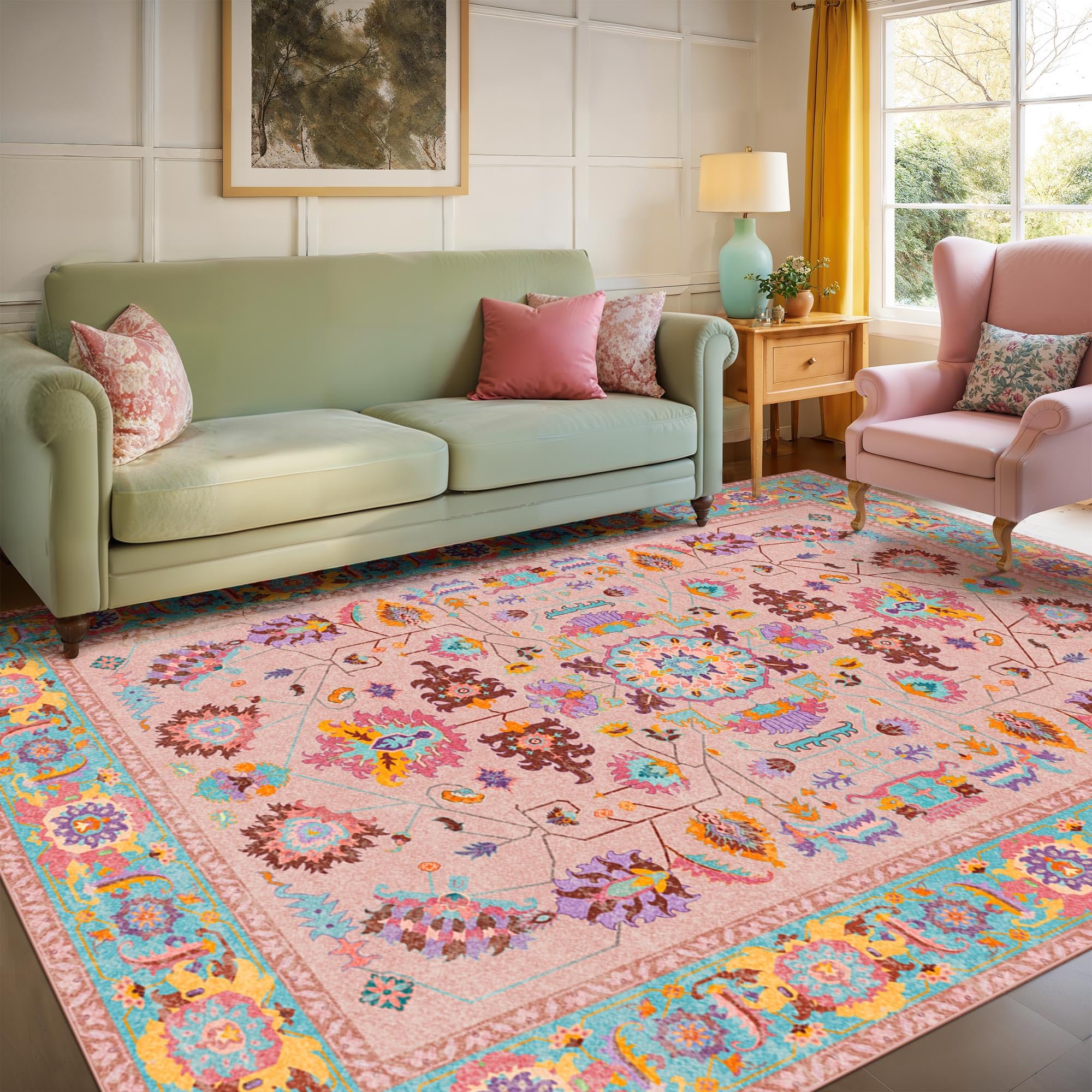 Vintage Stain Resistant Soft Oriental Rugs