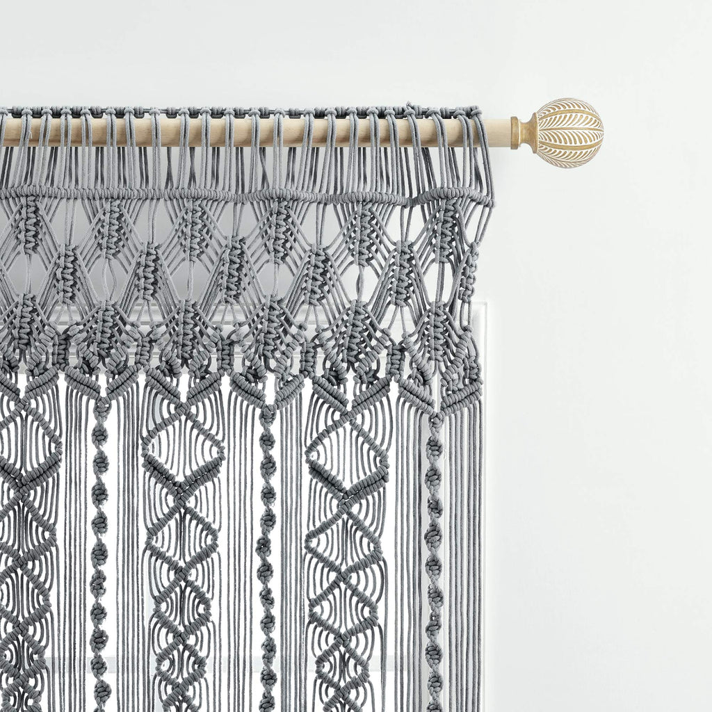 Lush Decor Boho Macrame Textured Cotton Valance Curtain