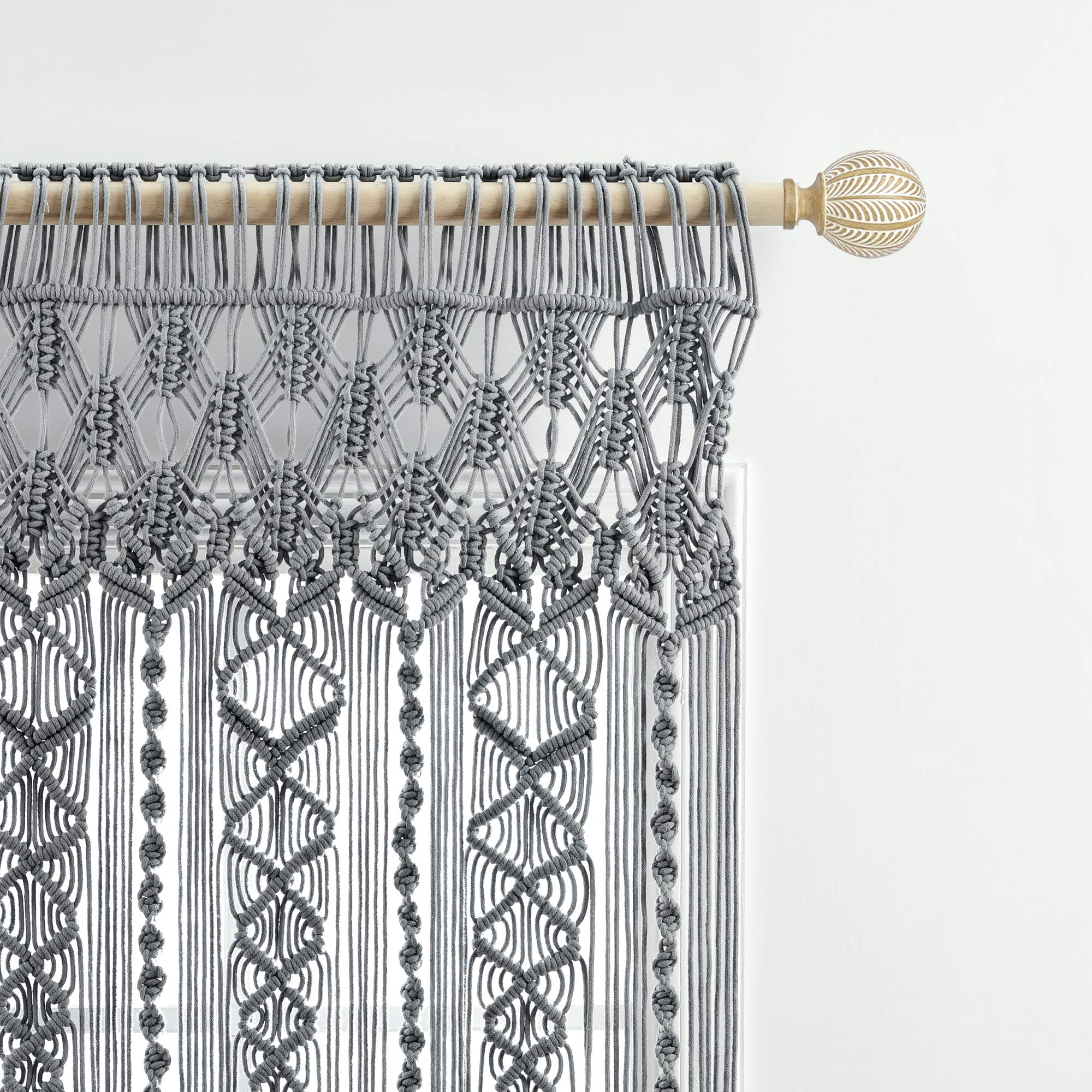 Lush Decor Boho Macrame Textured Cotton Valance Curtain