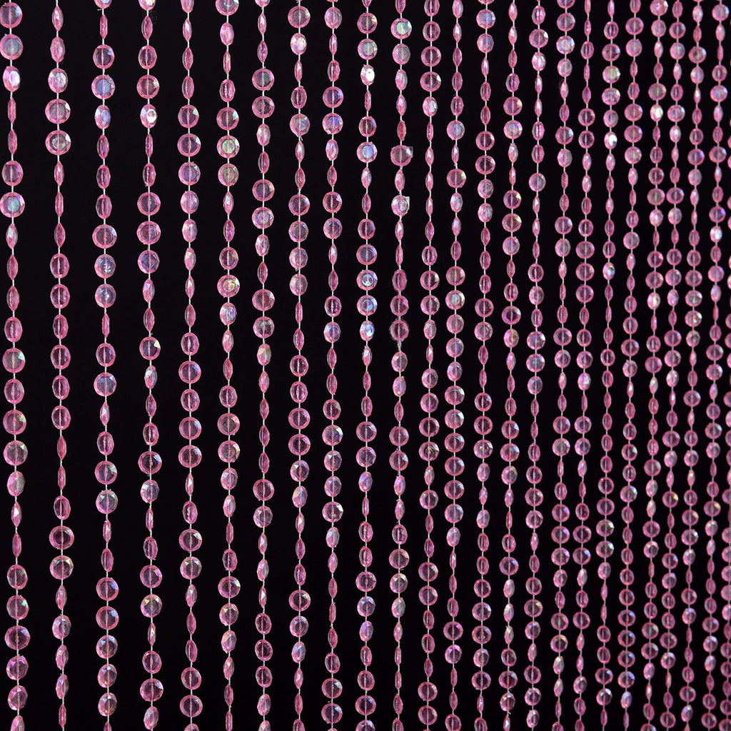 Strands Iridescent Crystal Beaded Curtain for Doorway Room Divider Party Bedroom Decorations, Diamond Cut Bead Curtain, 34 PCS 3FT X 9FT