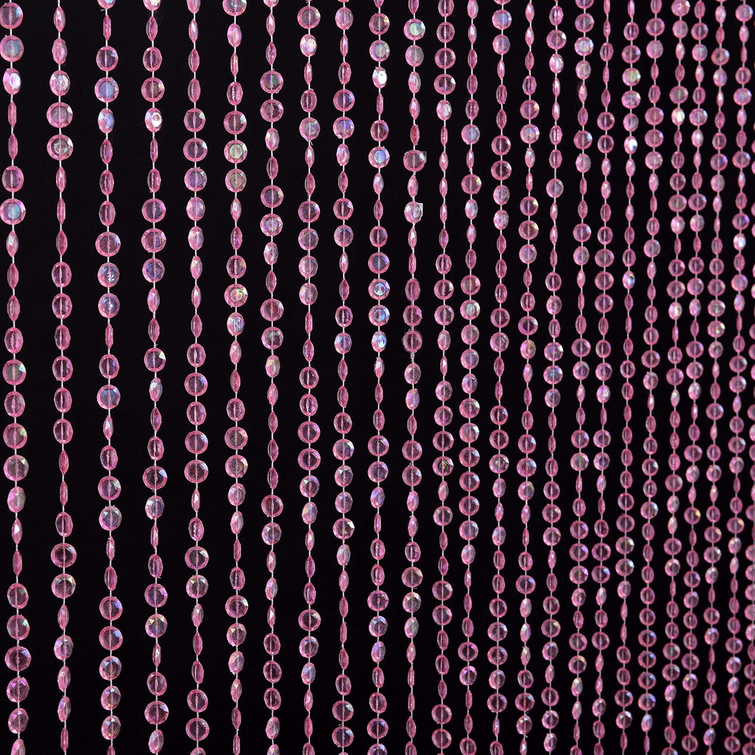 Strands Iridescent Crystal Beaded Curtain for Doorway Room Divider Party Bedroom Decorations, Diamond Cut Bead Curtain, 34 PCS 3FT X 9FT