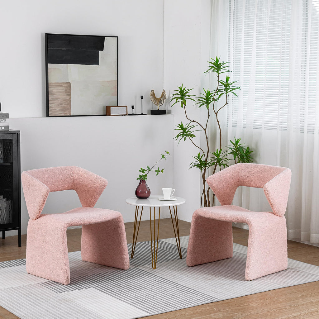 Modern Bouclé Sherpa Accent Chair â€?Comfy Tufted Lamb Fabric Armed Leisure Chair for Reading, Bedroom, Office, and Living Room