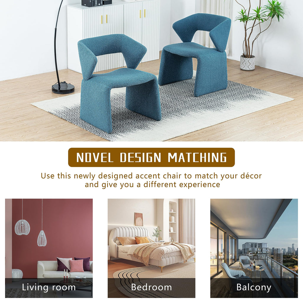 Modern Bouclé Sherpa Accent Chair â€?Comfy Tufted Lamb Fabric Armed Leisure Chair for Reading, Bedroom, Office, and Living Room