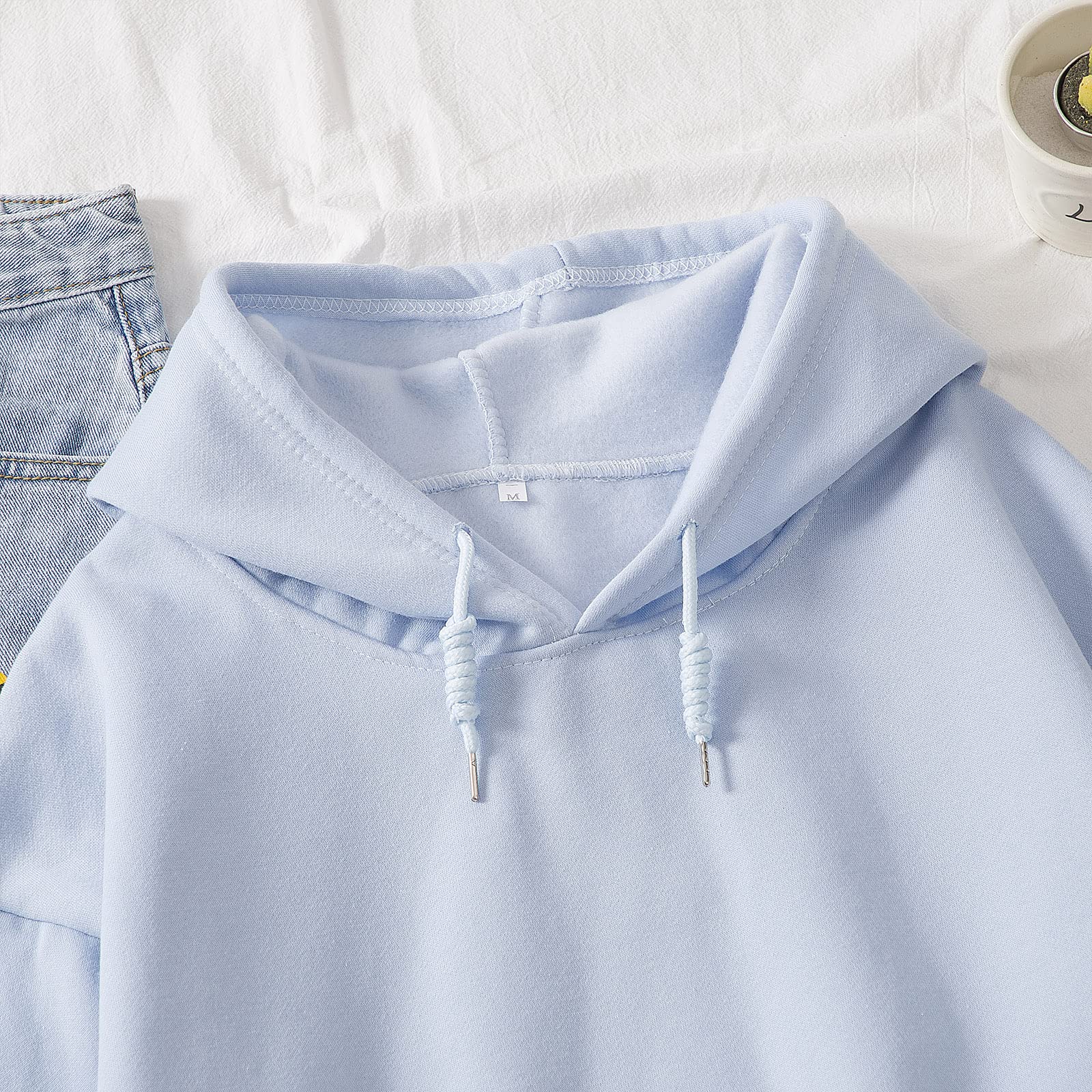 Women's Cute Sweatshirt Strawberry Sleeve Printed Cotton Warm Hoodie with Pocket