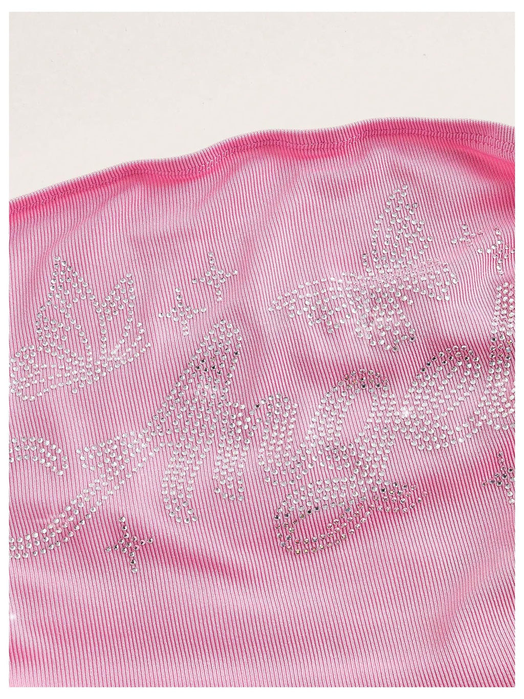 Women's Y2K Tube Tops Rhinestone Strapless Sleeveless Graphic Crop Tops