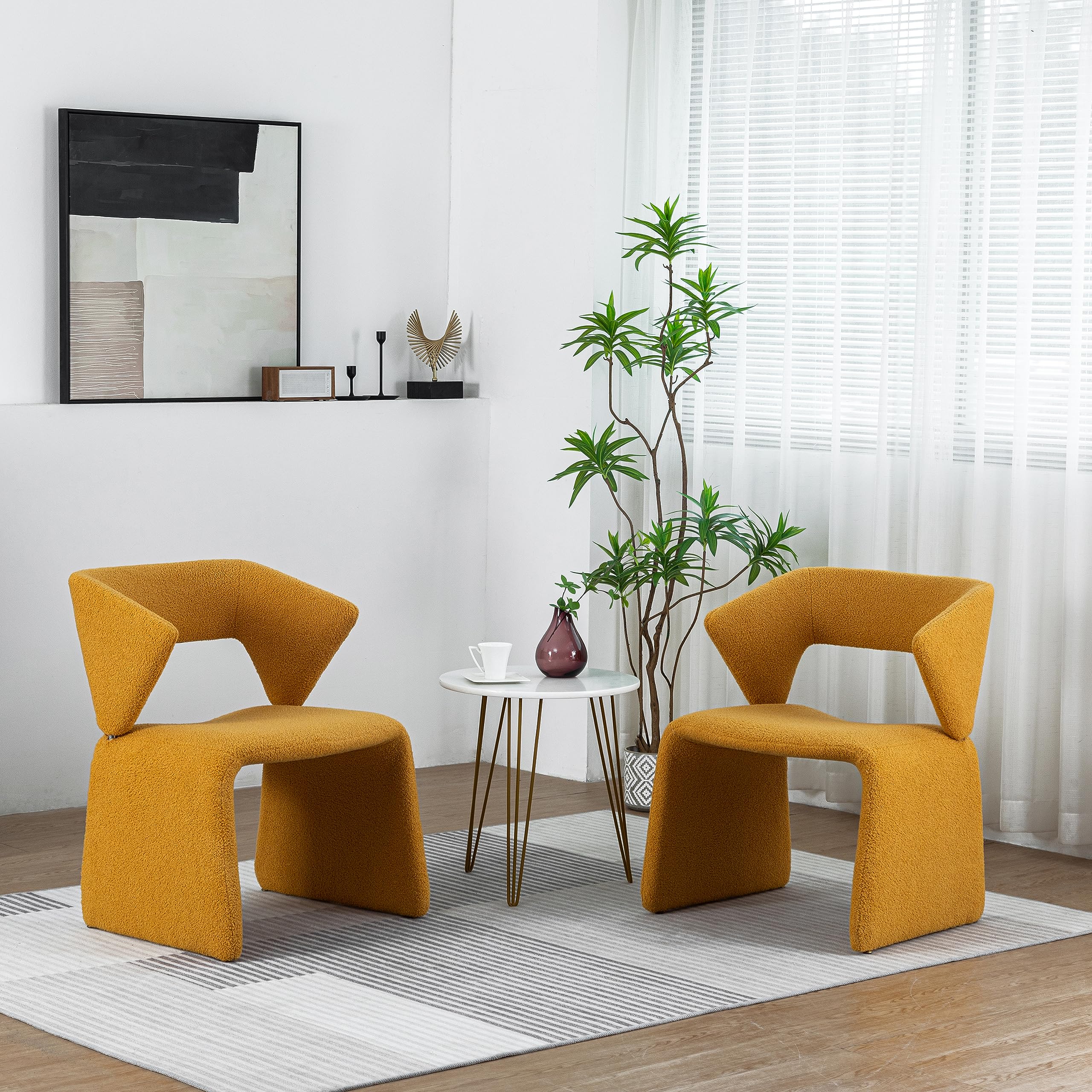 Modern Bouclé Sherpa Accent Chair â€?Comfy Tufted Lamb Fabric Armed Leisure Chair for Reading, Bedroom, Office, and Living Room