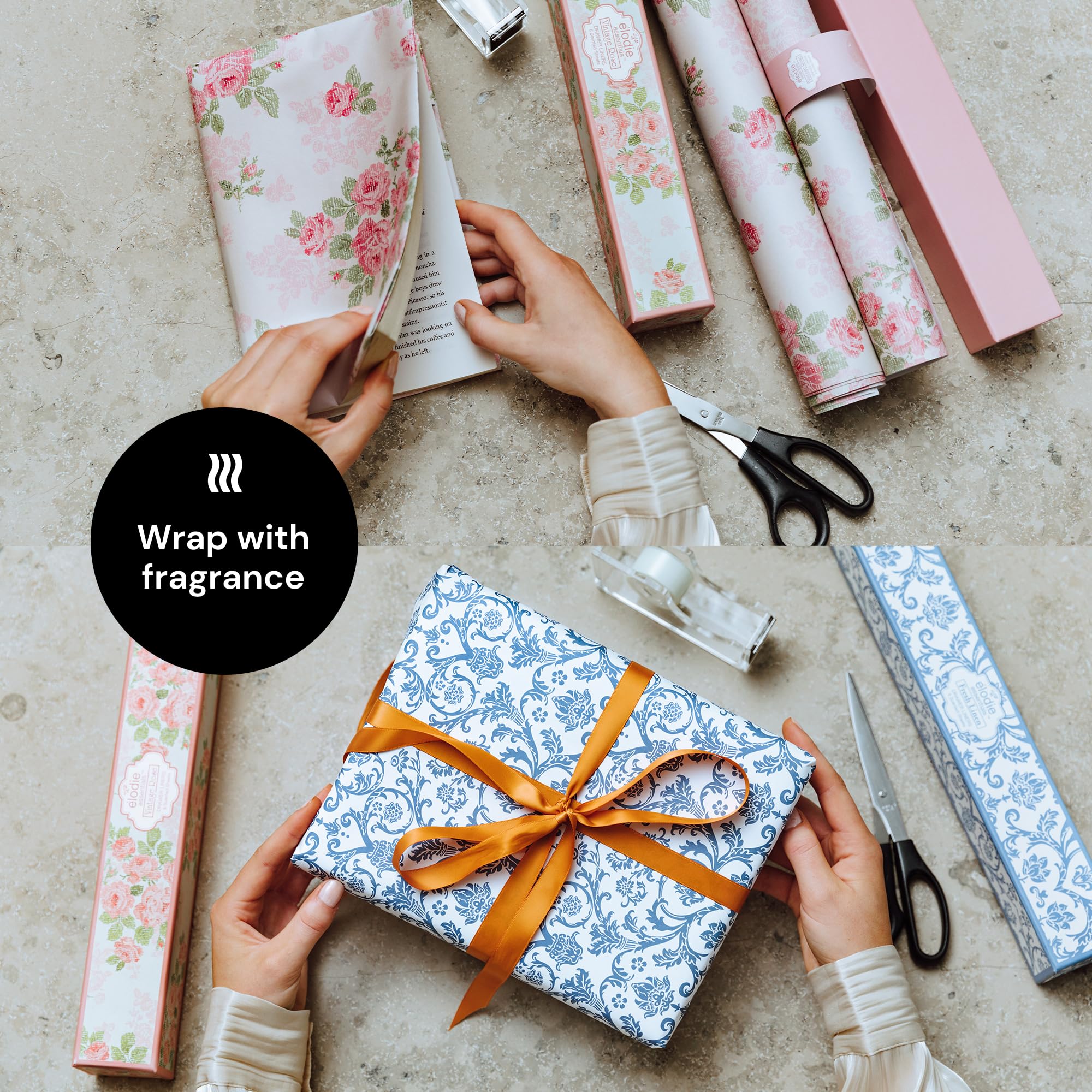 Scented Drawer Liners - Non-Adhesive Paper Sheets for Closet Shelves, Cabinet, Home Essentials & Dresser - 14 x 19.5 Inch Royal Damask Print Drawer Liner - Coquette Room Decor