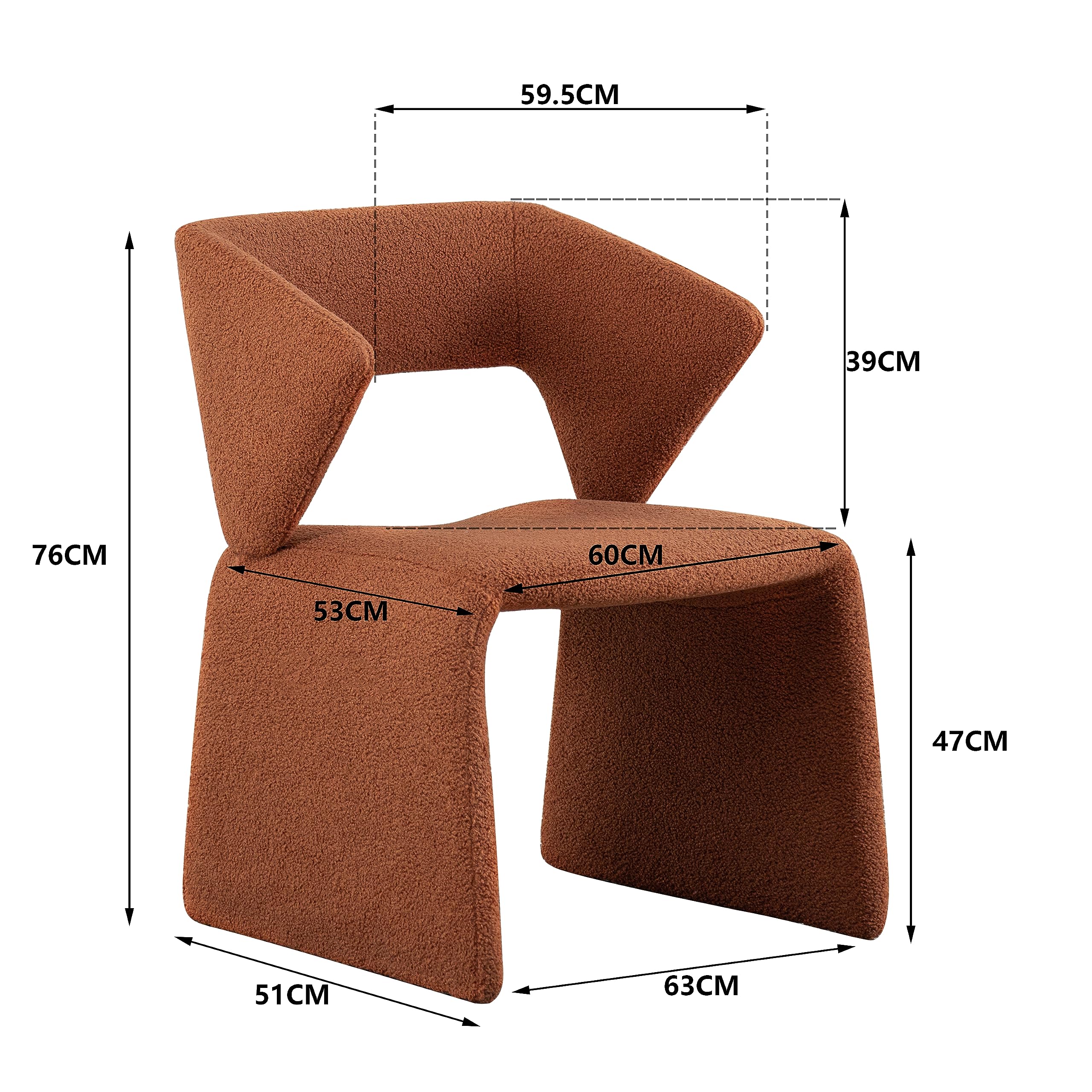 Modern Bouclé Sherpa Accent Chair â€?Comfy Tufted Lamb Fabric Armed Leisure Chair for Reading, Bedroom, Office, and Living Room