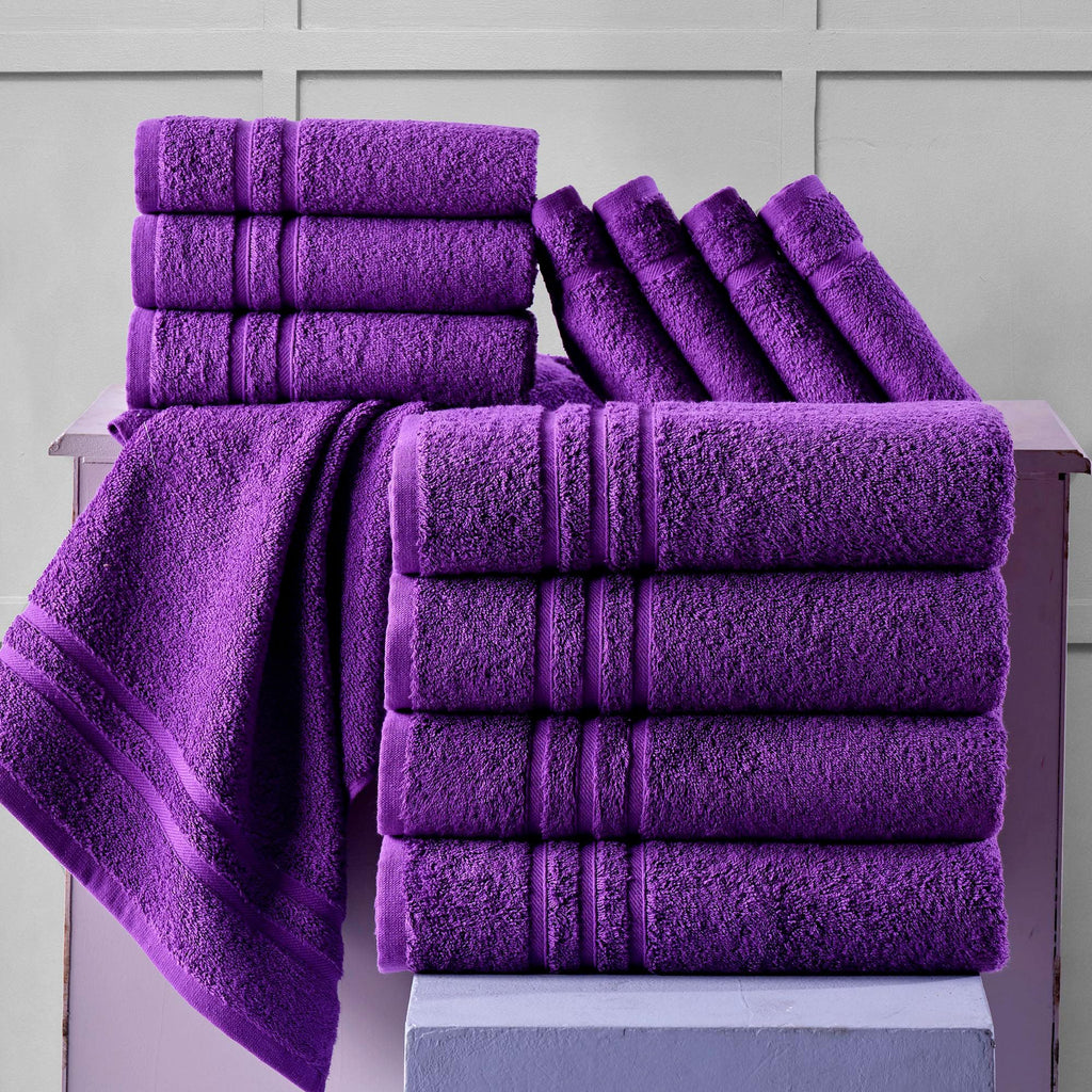 Linen Bath Towels Set for Bathroom Original Turkish Cotton Soft, Absorbent and Premium 2 Bath Towels, 2 Hand Towels, 2 Washcloths