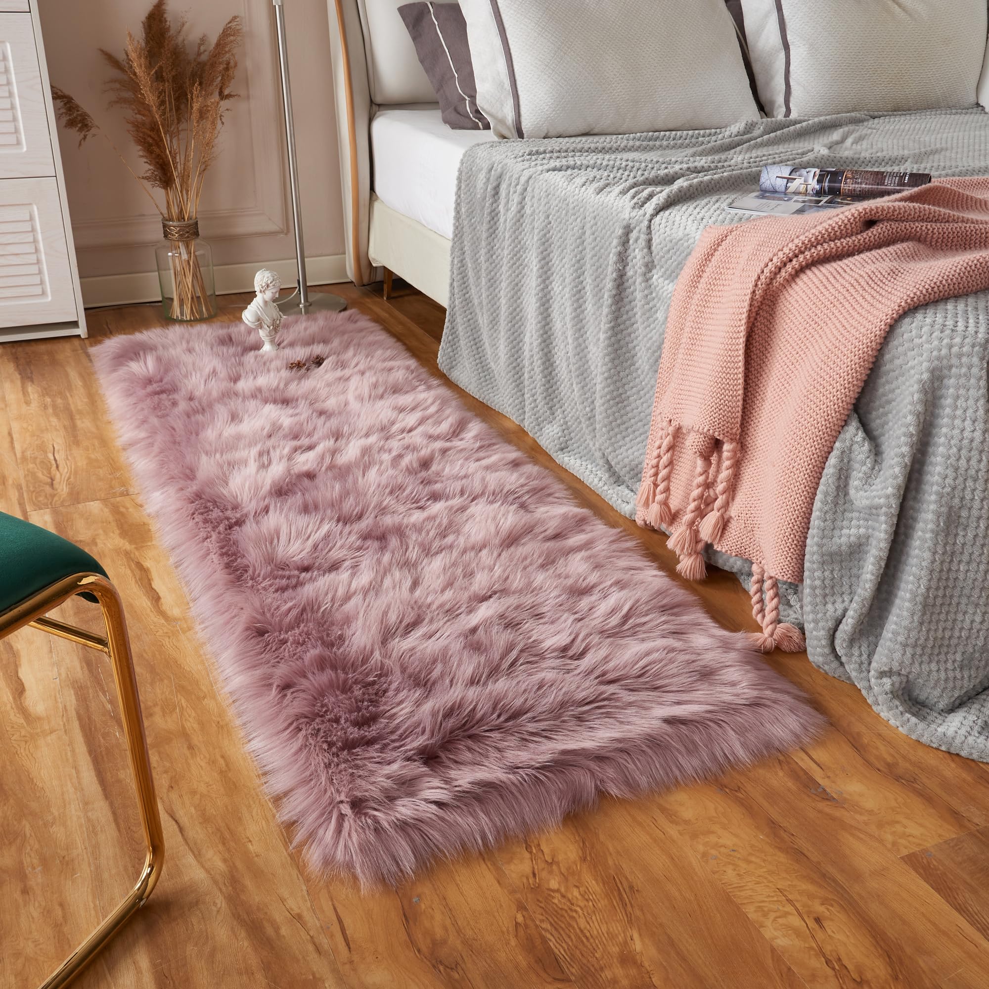 Ultra Soft Faux Fluffy/Fuzzy Shaggy Area Rug - Fur Chair Cover Seat Pad