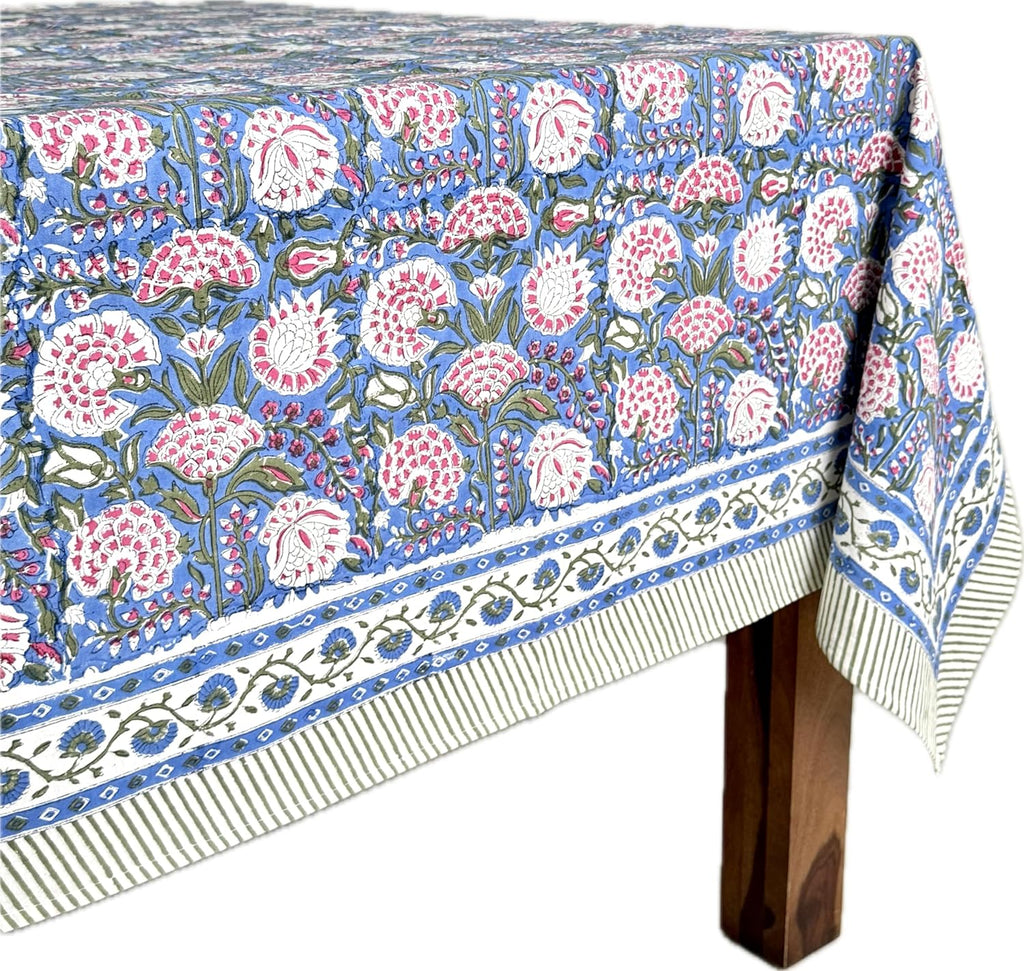 Clover Pink 100% Cotton Floral Linen Cloth Table