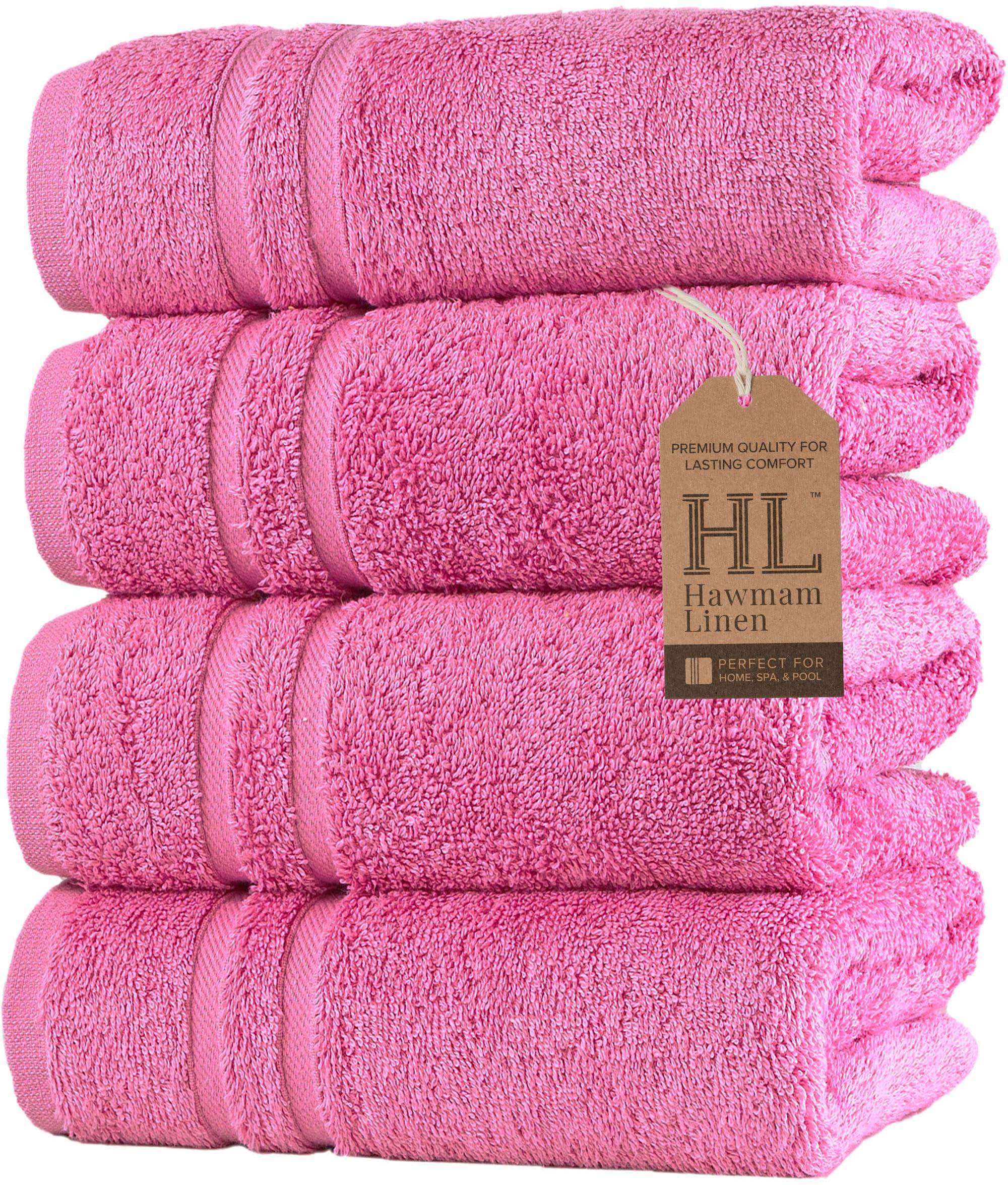 Linen Bath Towels Set for Bathroom Original Turkish Cotton Soft, Absorbent and Premium 2 Bath Towels, 2 Hand Towels, 2 Washcloths