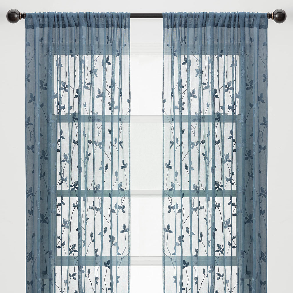 Embroidered Vine Curtains - Sheer Curtains