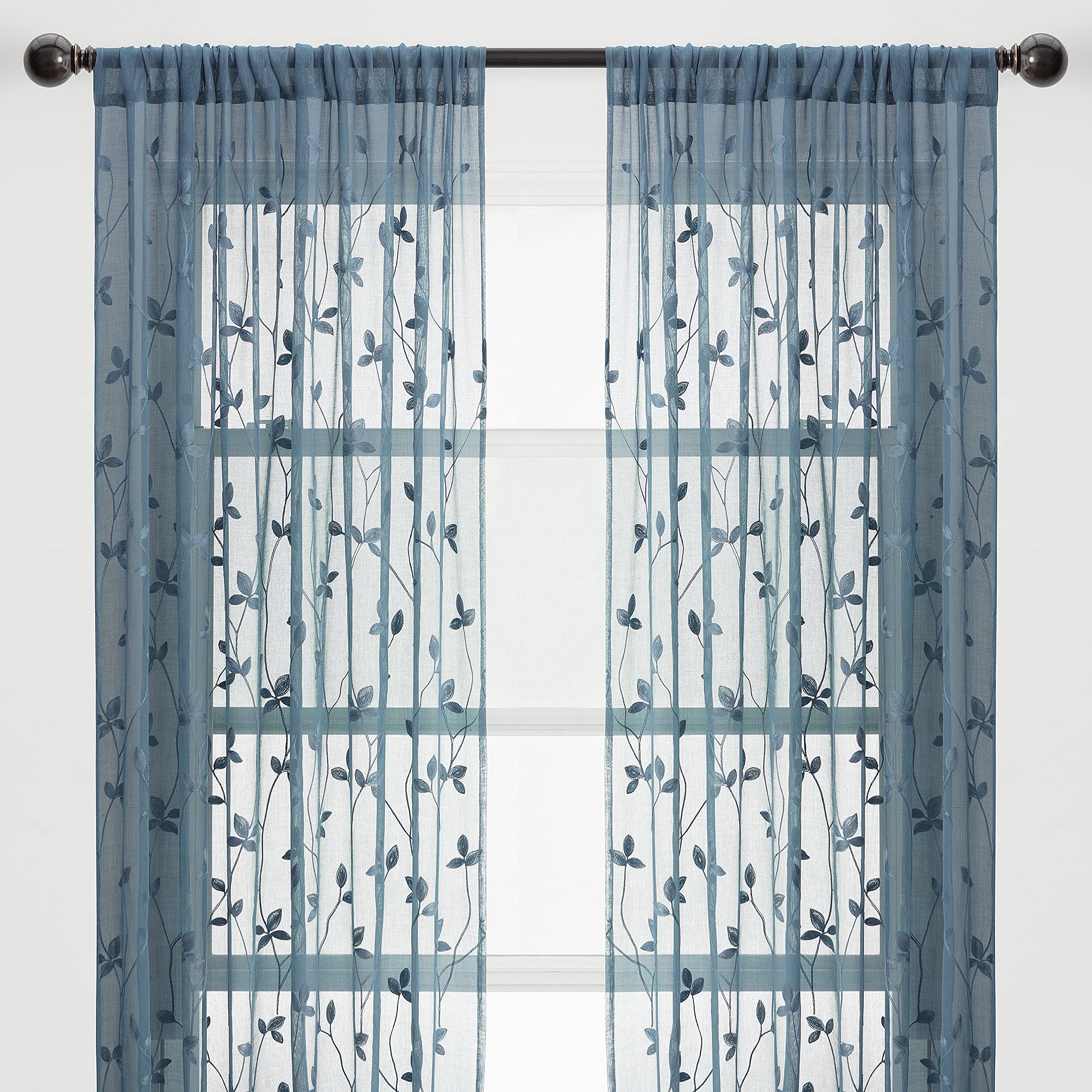 Embroidered Vine Curtains - Sheer Curtains