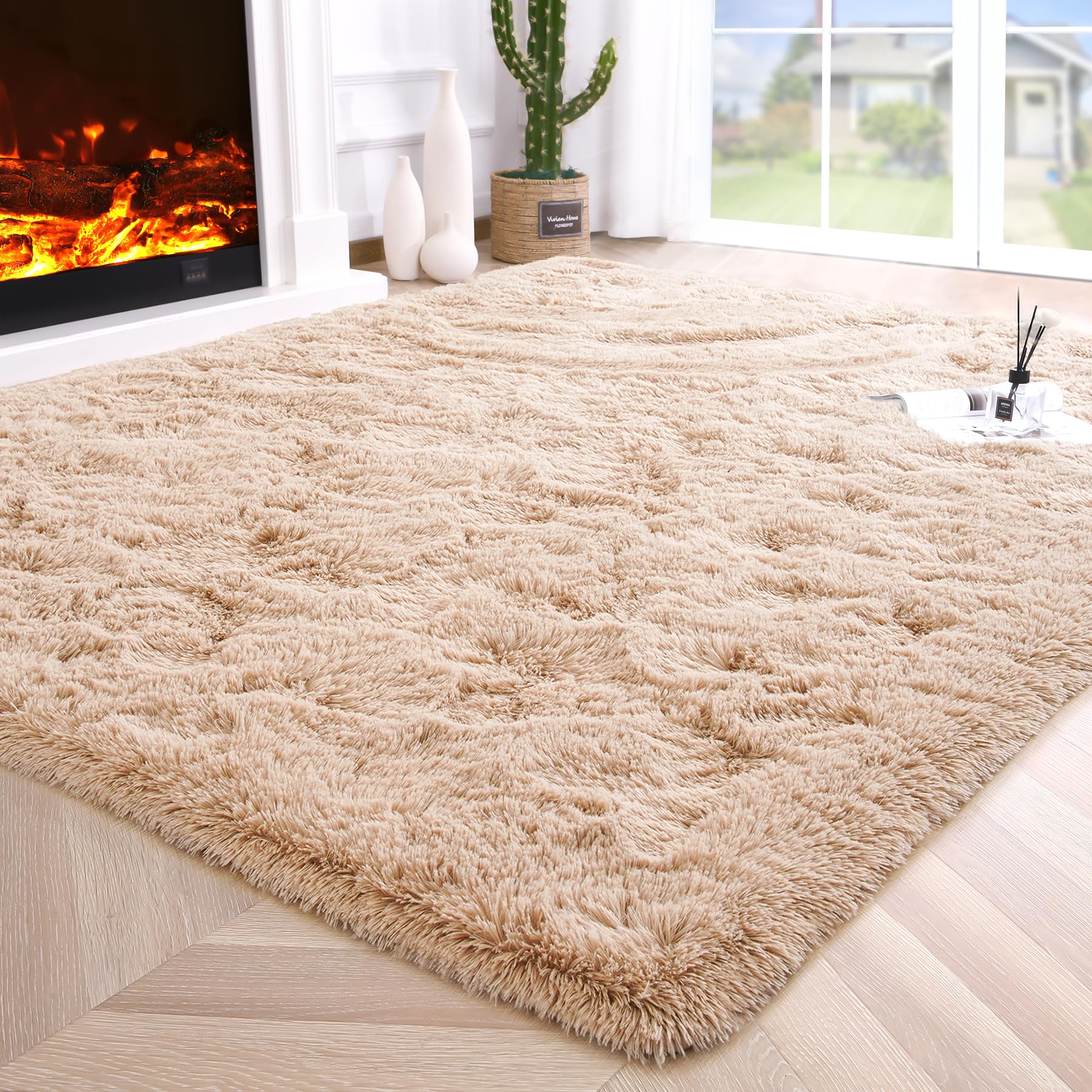 Fluffy Area Rugs Shag Throw Floor Carpet, Soft Shaggy Bedside Non-Slip Plush Rug Home Decor Aesthetic