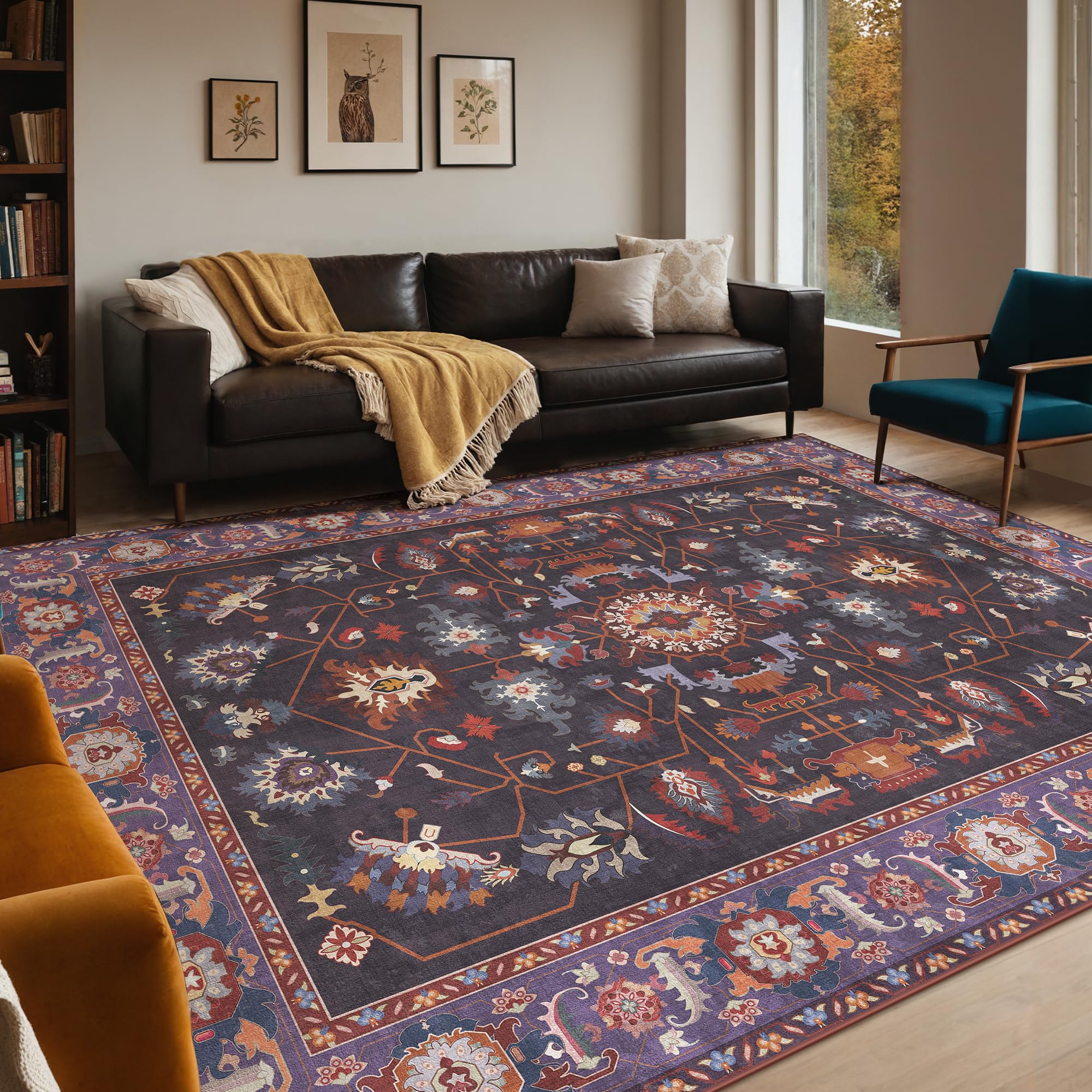 Vintage Stain Resistant Soft Oriental Rugs