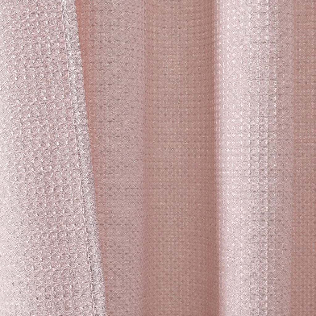 Waffle Textured Heavy Duty Fabric Shower Curtain for Bathroom, Luxury Hotel Weighted 230GSM Bath Curtain with 12 Plastic Hooks, Machine Washable, 72x72