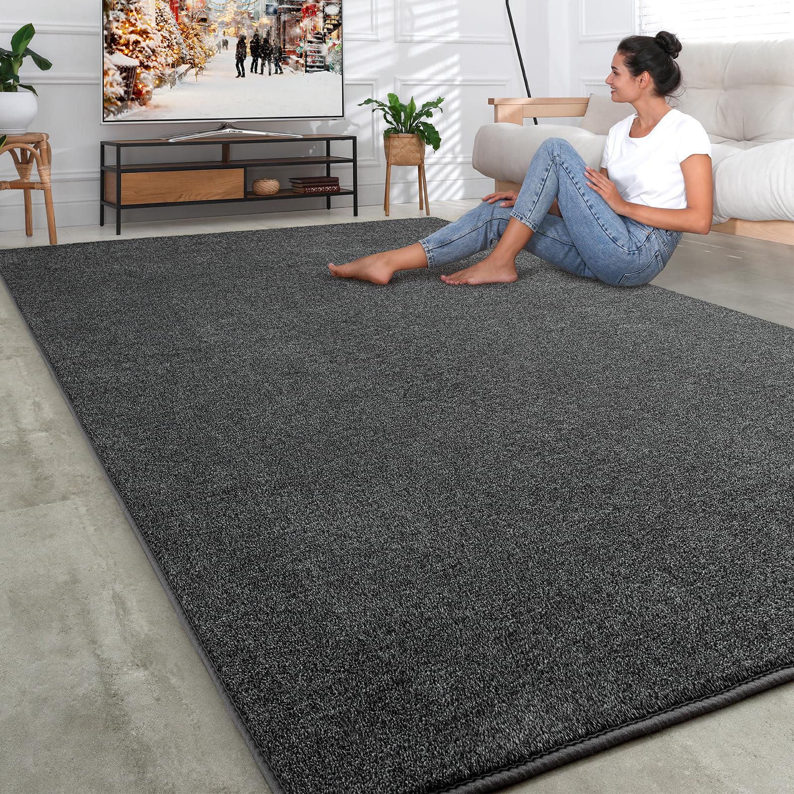 Shag Rugs with Memory Foam for Living Room Dorm, Machine Washable Carpet