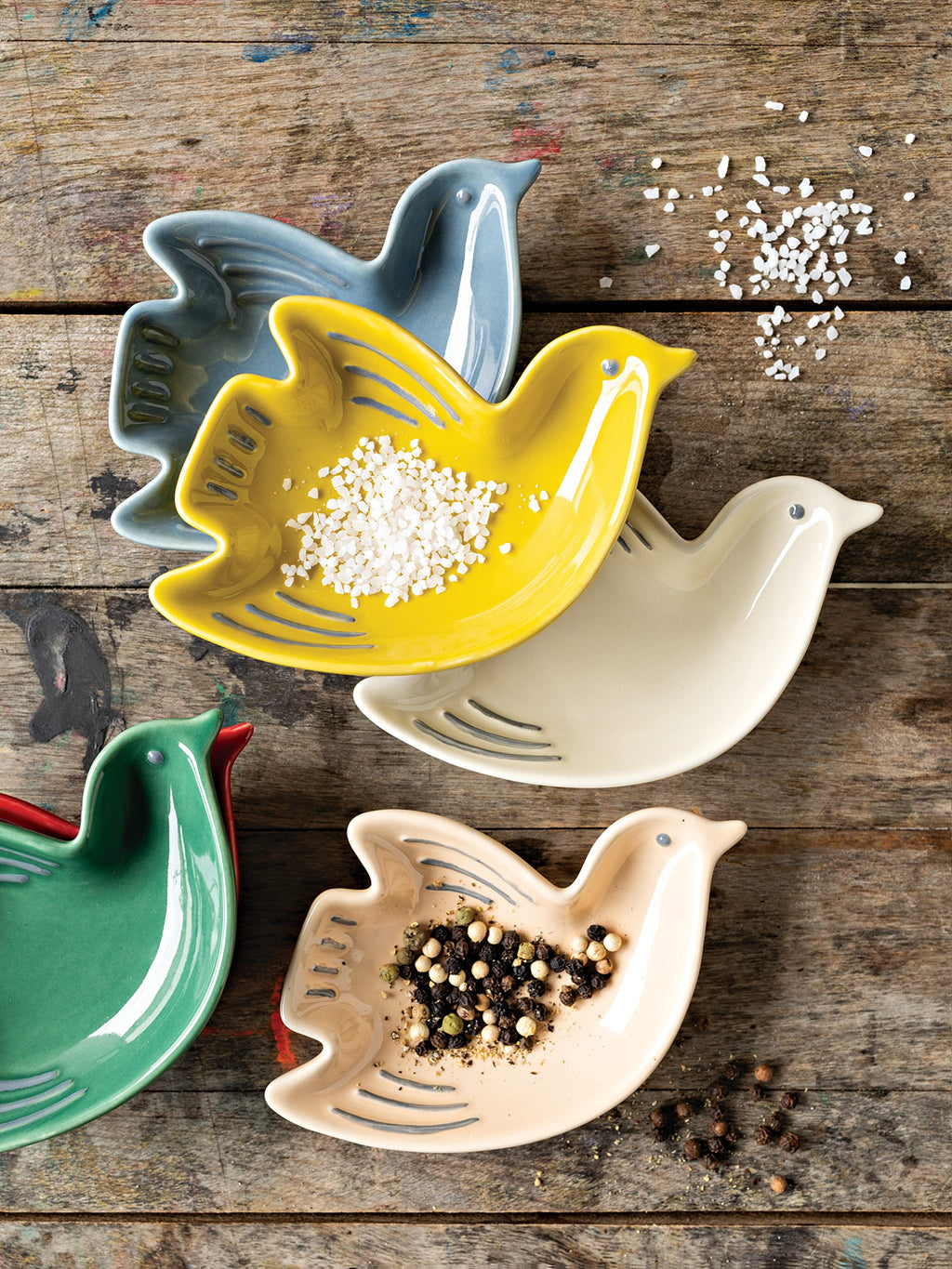 Flower Shaped Ceramic Pinch Bowl Set, Soy Sauce Dish, Set of 6