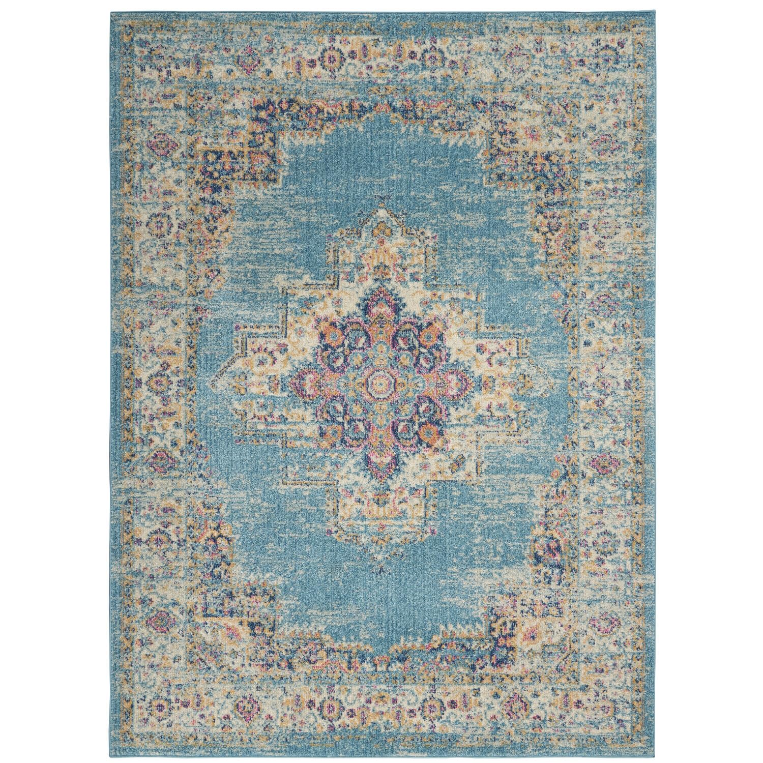 Traditional Boho Area Rug - Easy Cleaning, Non Shedding, Bed Room, Living Room, Hallway
