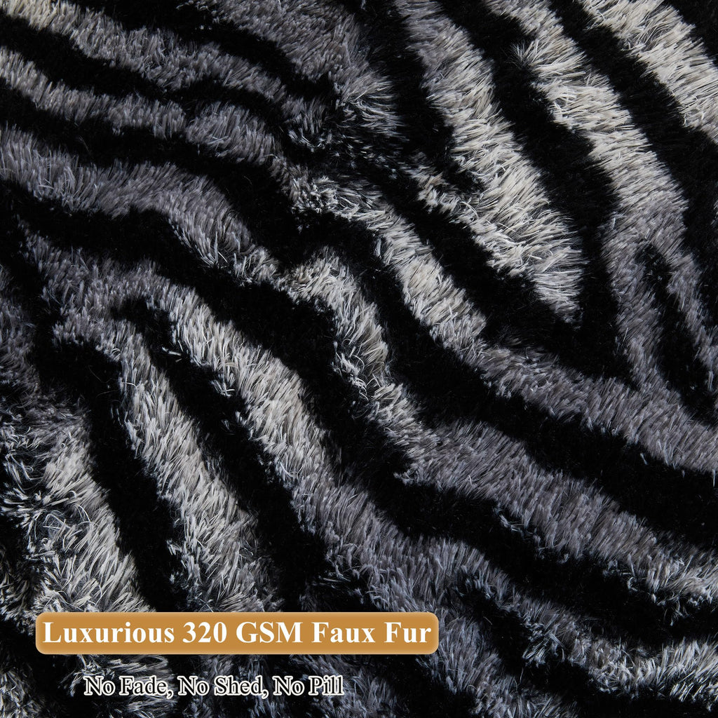 Faux Fur Leopard Print Bean Bag Chair Cover (No Filler), Fluffy Stuffed Animal Storage Cheetah Bean Bag Home Decor, Furry Fuzzy Big Beanbag Cover, Anti-Slip