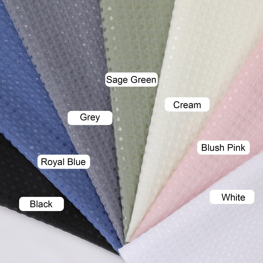 Waffle Textured Heavy Duty Fabric Shower Curtain for Bathroom, Luxury Hotel Weighted 230GSM Bath Curtain with 12 Plastic Hooks, Machine Washable, 72x72