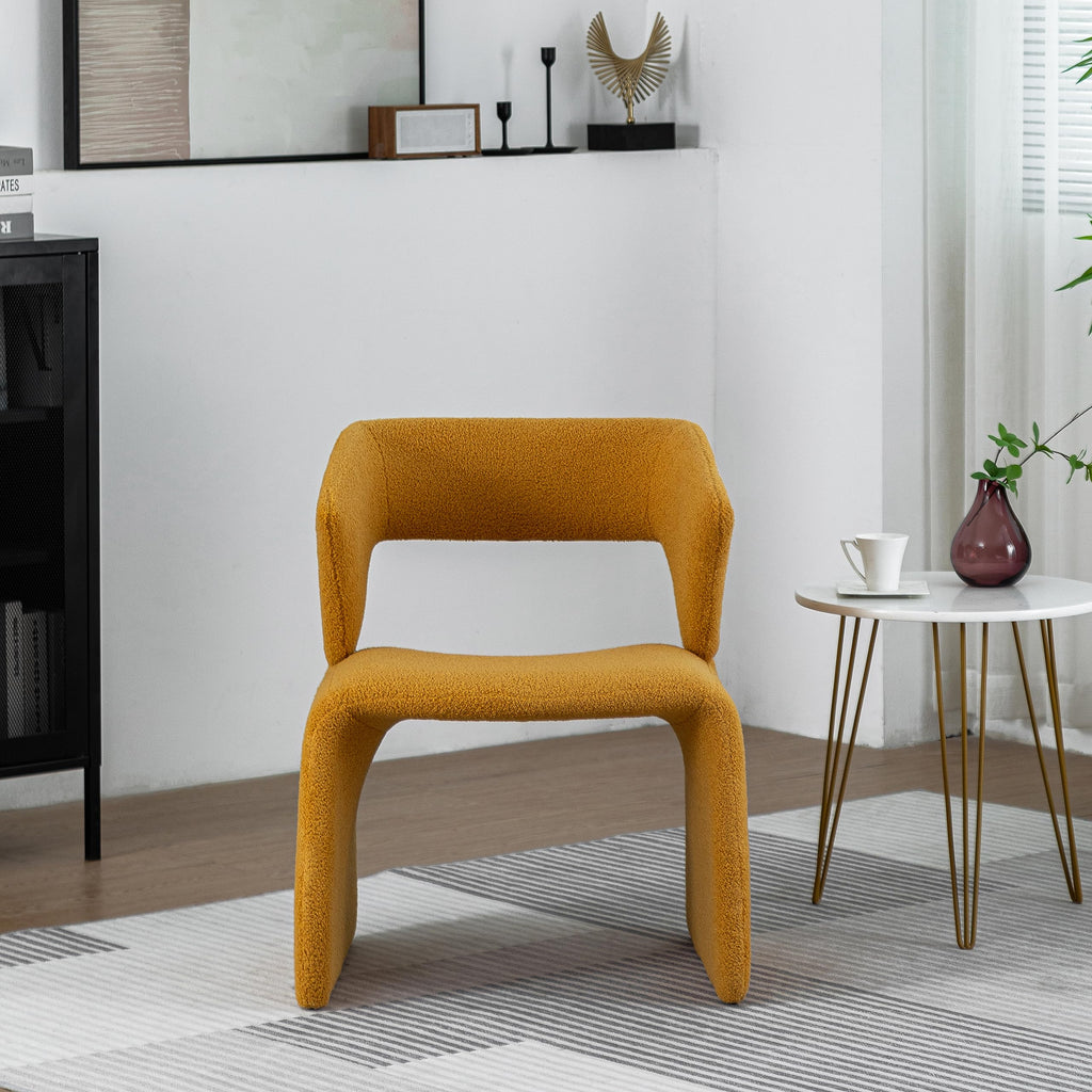 Modern Bouclé Sherpa Accent Chair â€?Comfy Tufted Lamb Fabric Armed Leisure Chair for Reading, Bedroom, Office, and Living Room