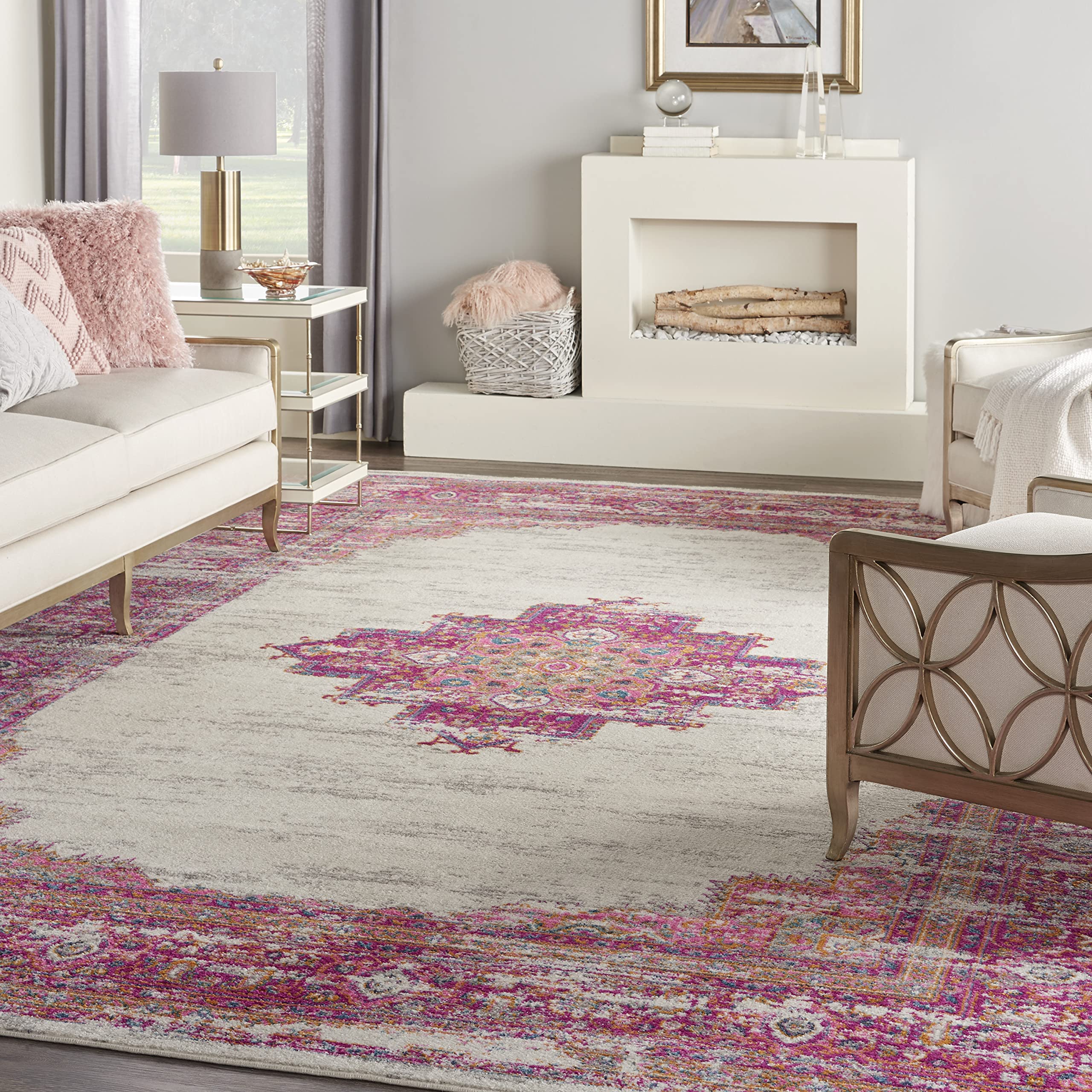 Traditional Boho Area Rug - Easy Cleaning, Non Shedding, Bed Room, Living Room, Hallway