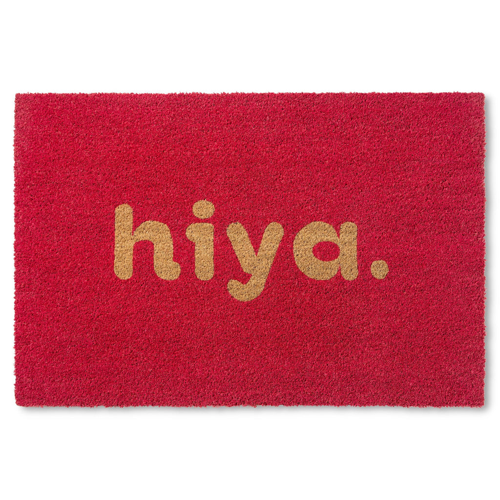 Hiya Painted Welcome Door Mat - Heavyweight Non-Slip Mat, 24"x36"